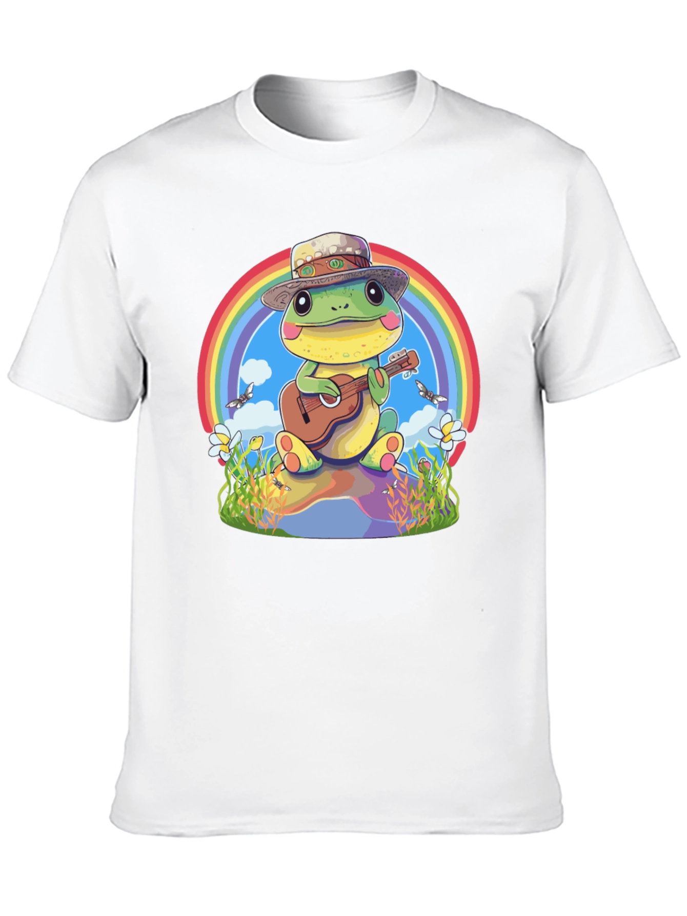 Black Frog Playing Guitar T-Shirt view 10