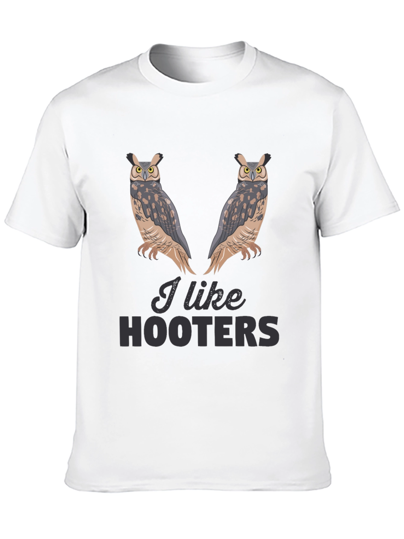 Black I Like Hooters Owl Graphic Black T-Shirt view 10