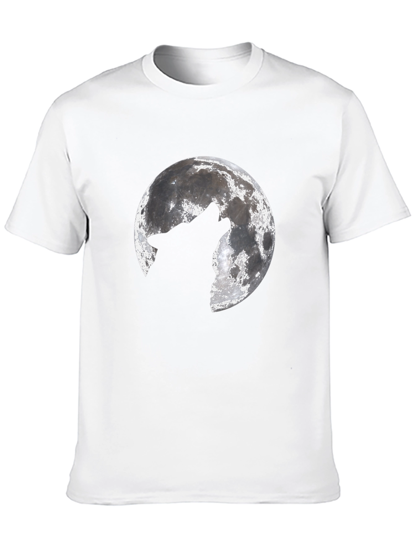 Black Wolf Howling at Moon Graphic Black T-Shirt view 10