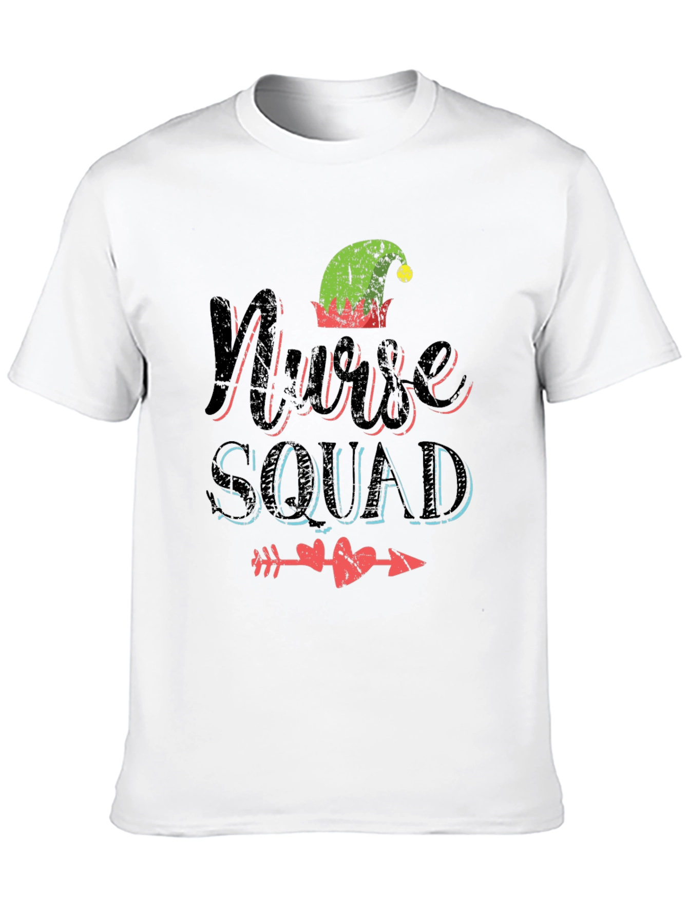 Black Nurse Squad Elf Hat Tee view 10