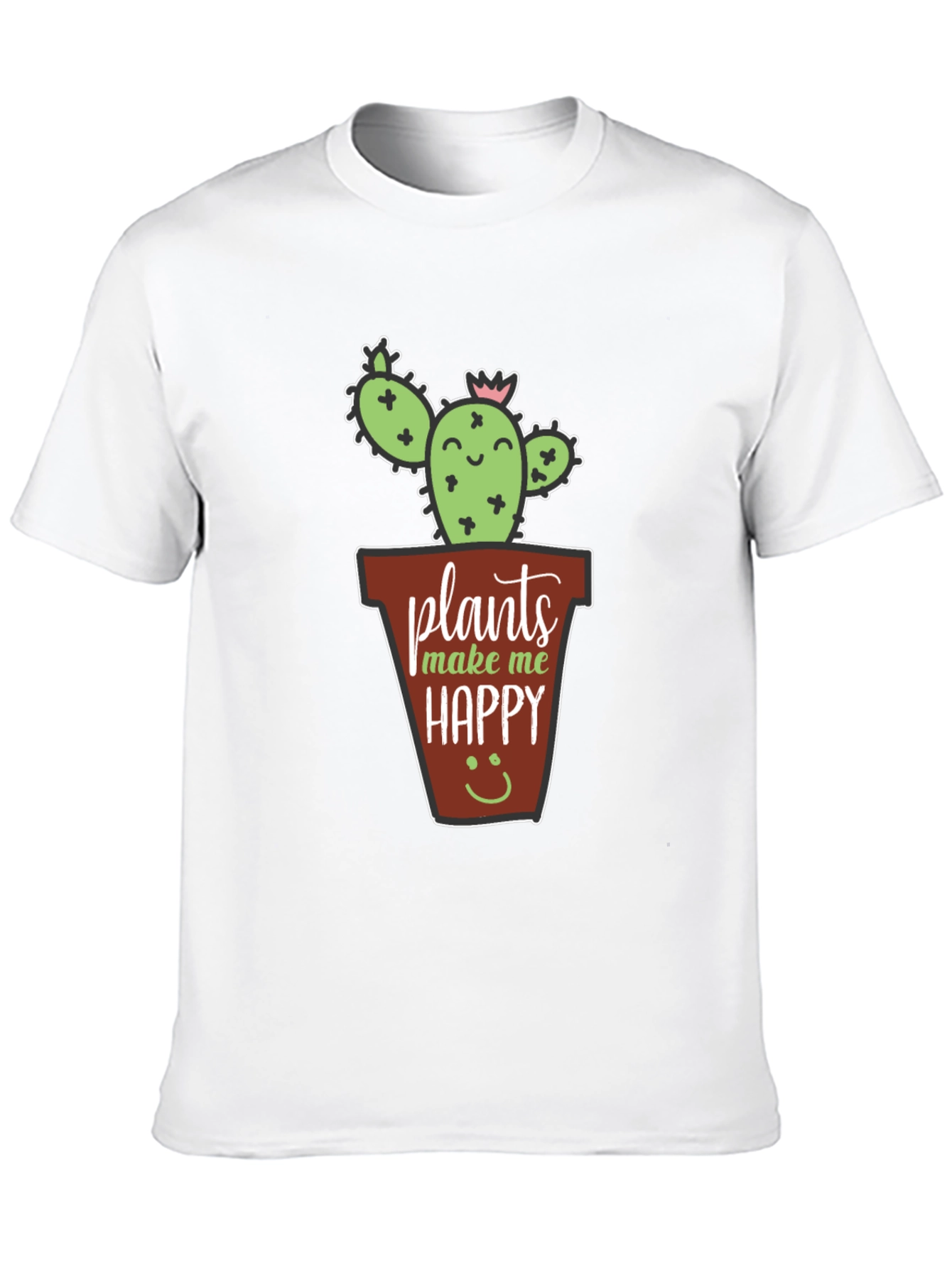 Black Plants Make Me Happy T-Shirt - Cute Cactus Tee view 10