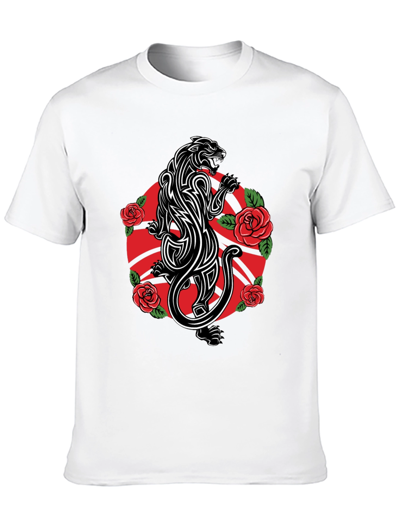Black Panther & Roses Graphic Tee - Black view 10