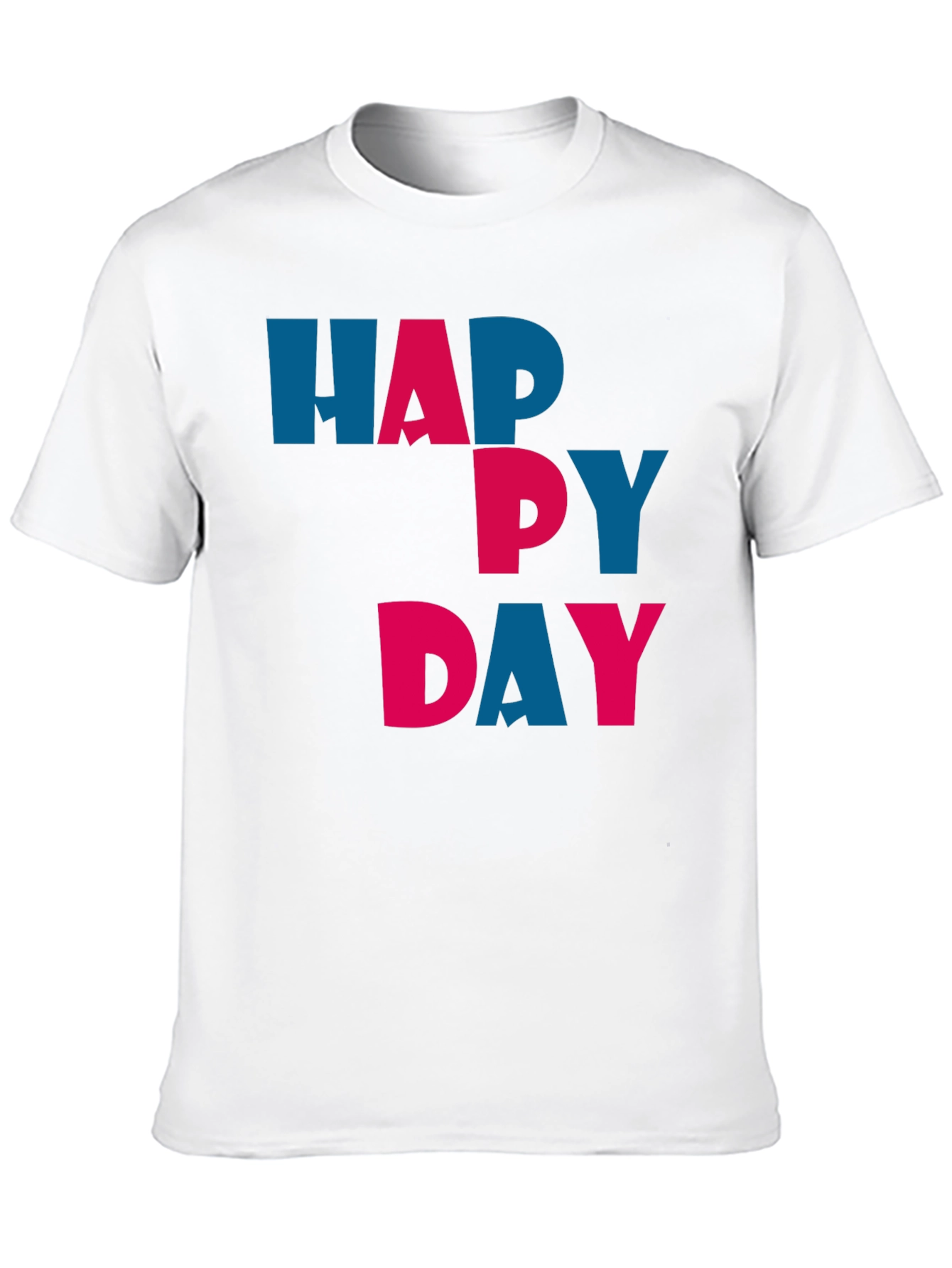 Black Happy Day Graphic Tee - Unisex Soft Cotton T-Shirt view 10