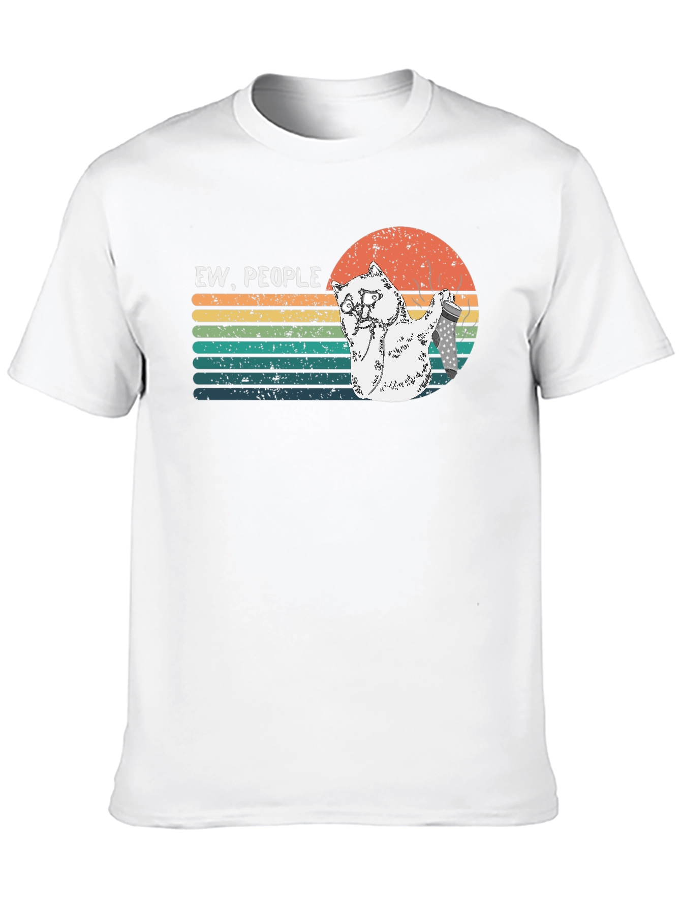 Black Ew People Cat T-Shirt - Vintage Style view 10