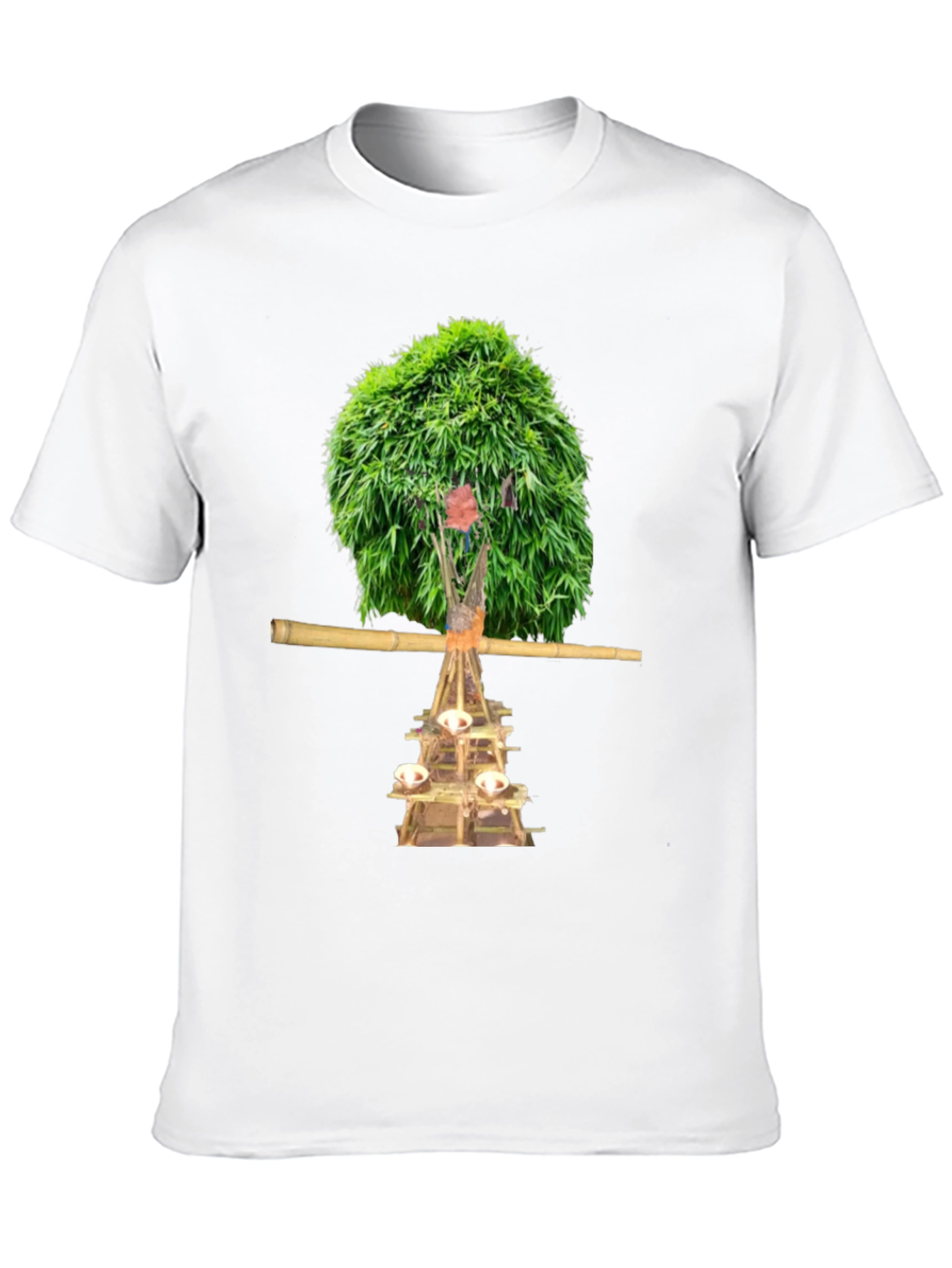 Black Unique T-Shirt with Nature-Inspired Graphic Print view 10