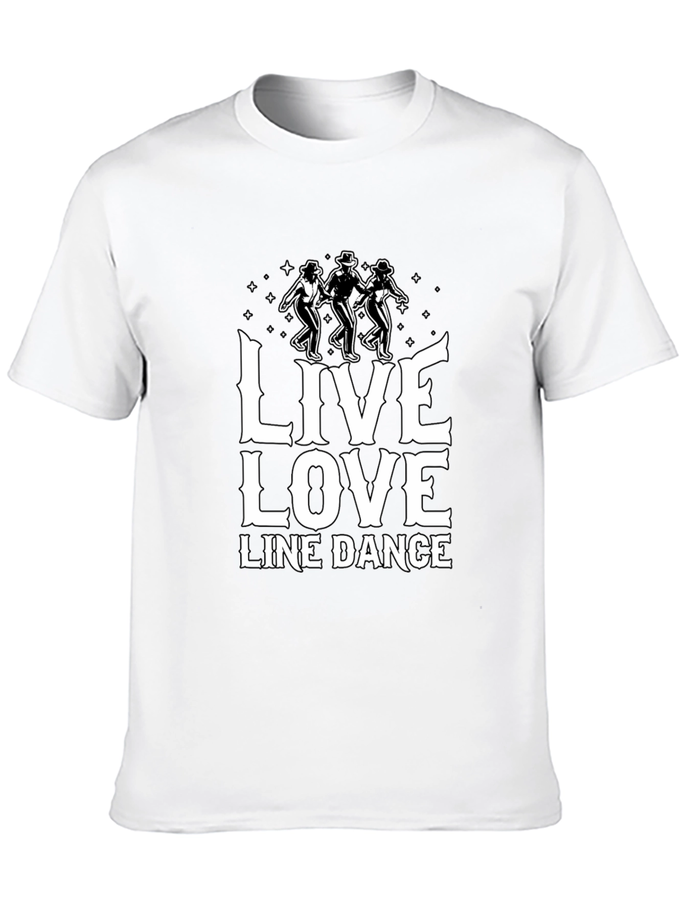 Live Love Line Dance Graphic Tee - Black Cotton T-Shirt - 10