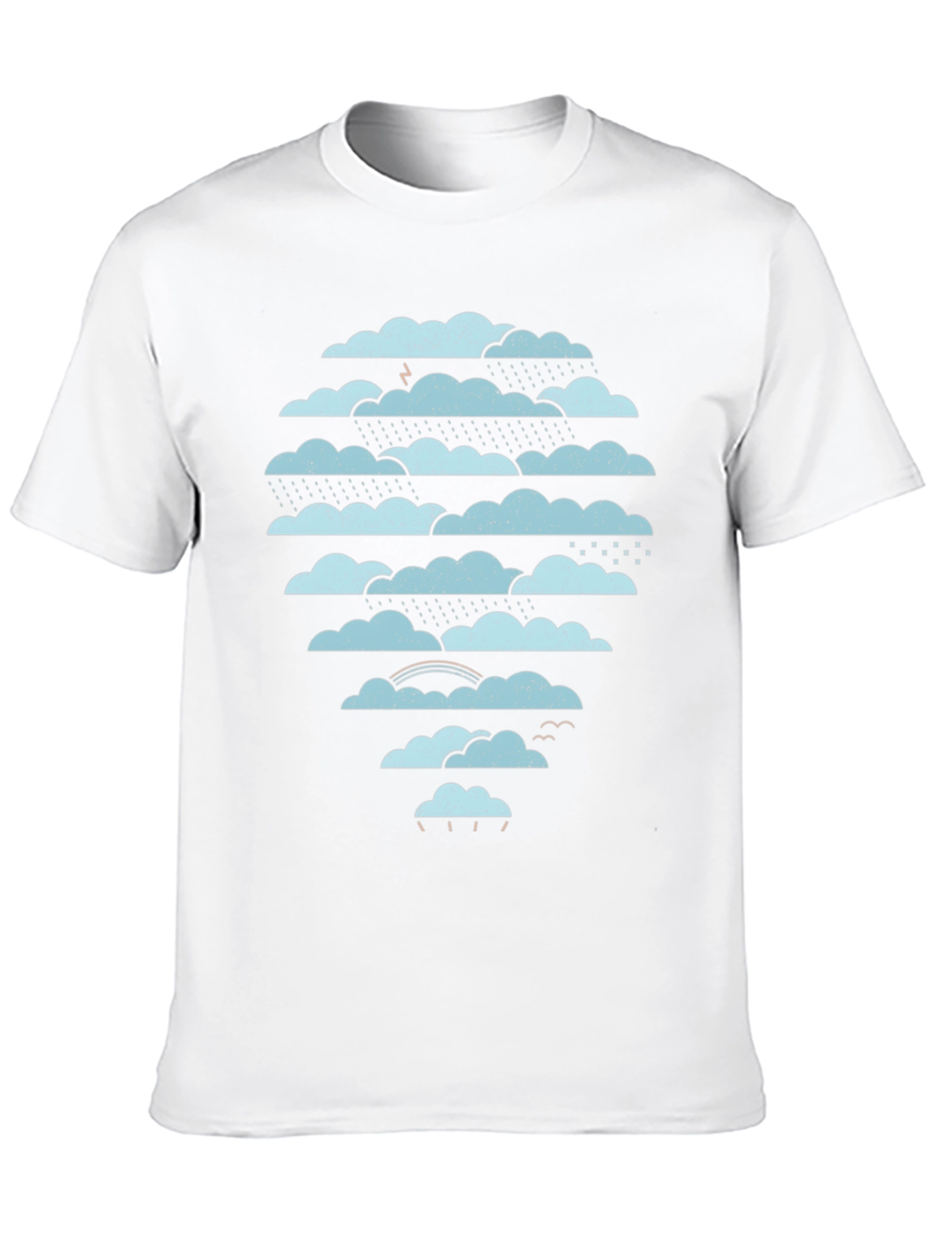 Black Cloudscape Graphic Tee - Weather Pattern Black T-Shirt view 10
