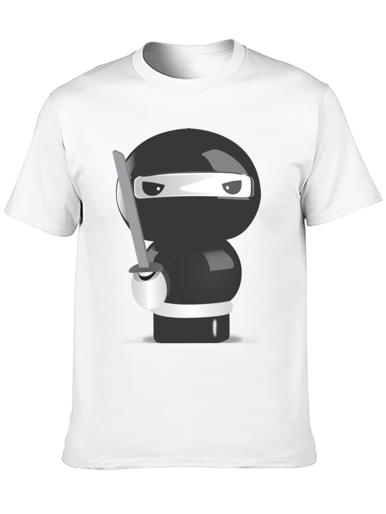 Black Ninja Cartoon Graphic T-Shirt view 10