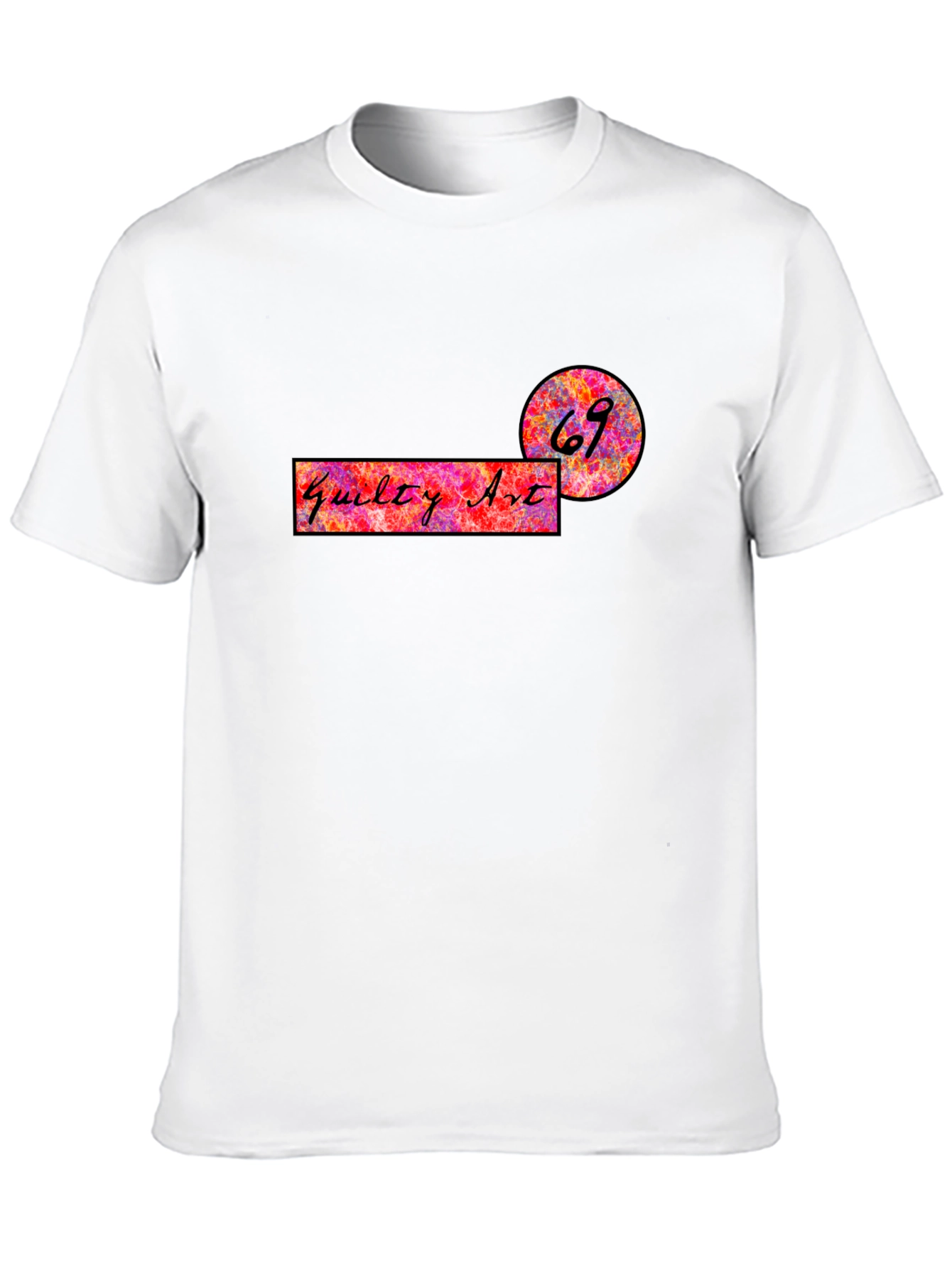 Black Graphic Tee: "Guilty Art 69" - Modern Style view 10