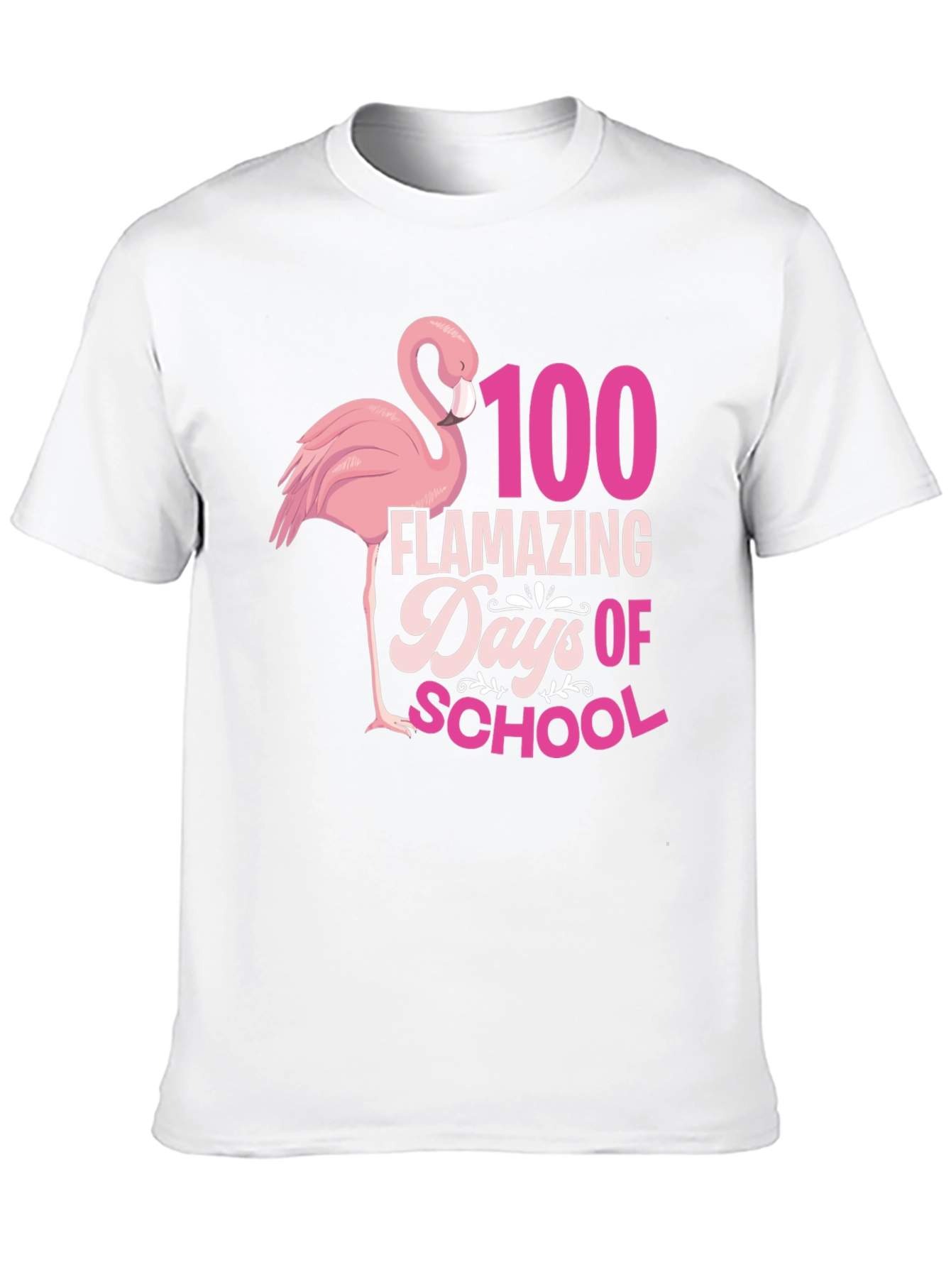 Black 100 Days of School Flamingo Tee view 10