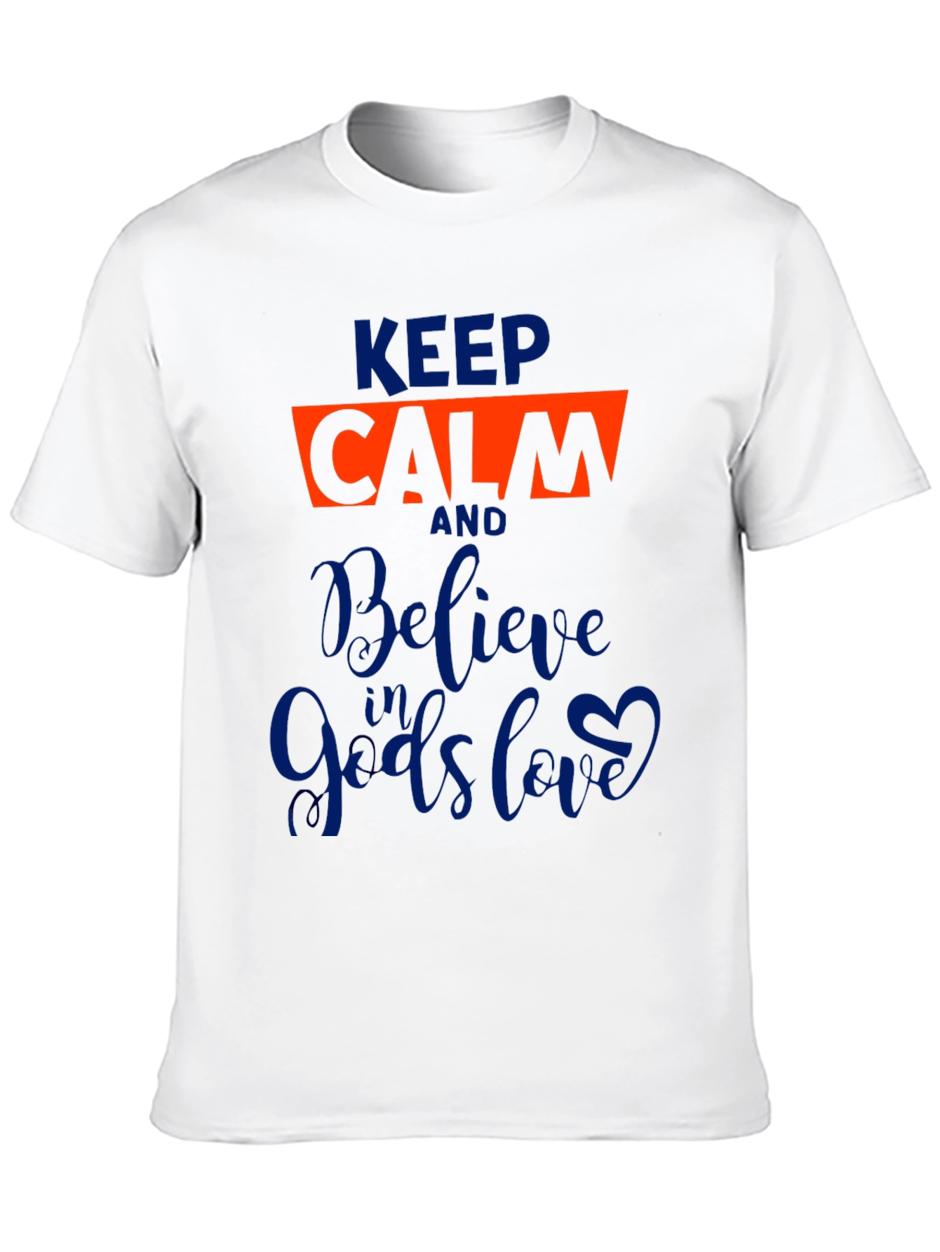 Black Keep Calm Believe in God's Love Graphic Tee view 10