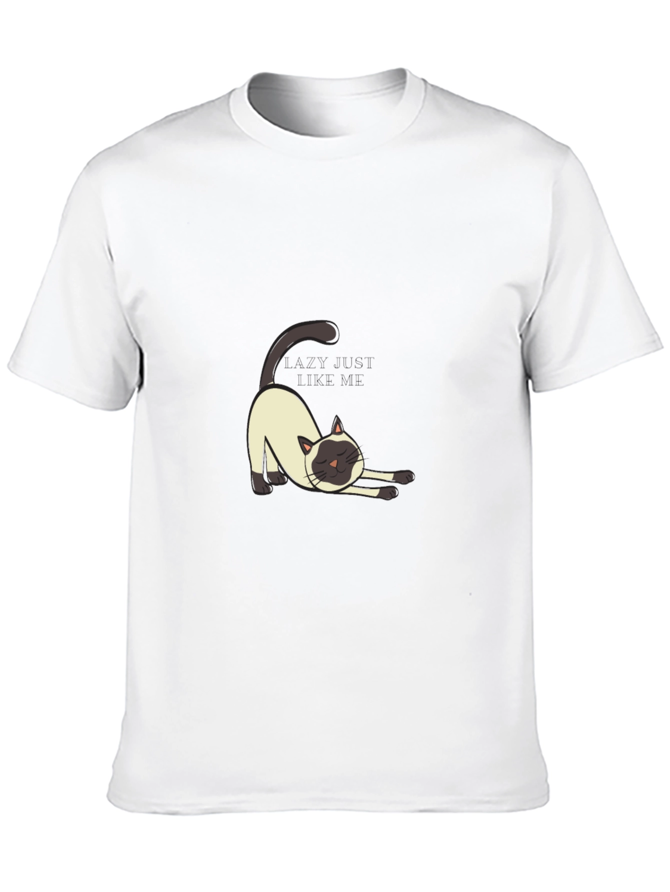 Black Lazy Cat Graphic Tee - Black Cotton T-Shirt view 10