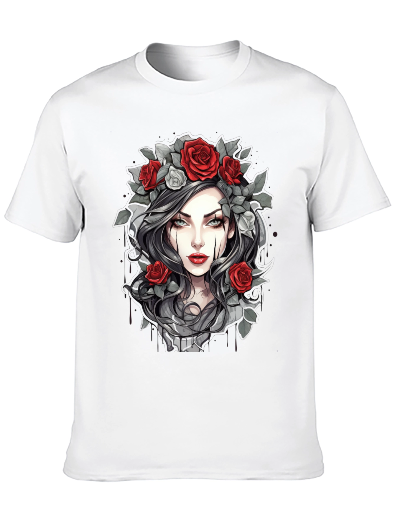 Black Gothic Rose T-Shirt - Dark Beauty Tee view 10