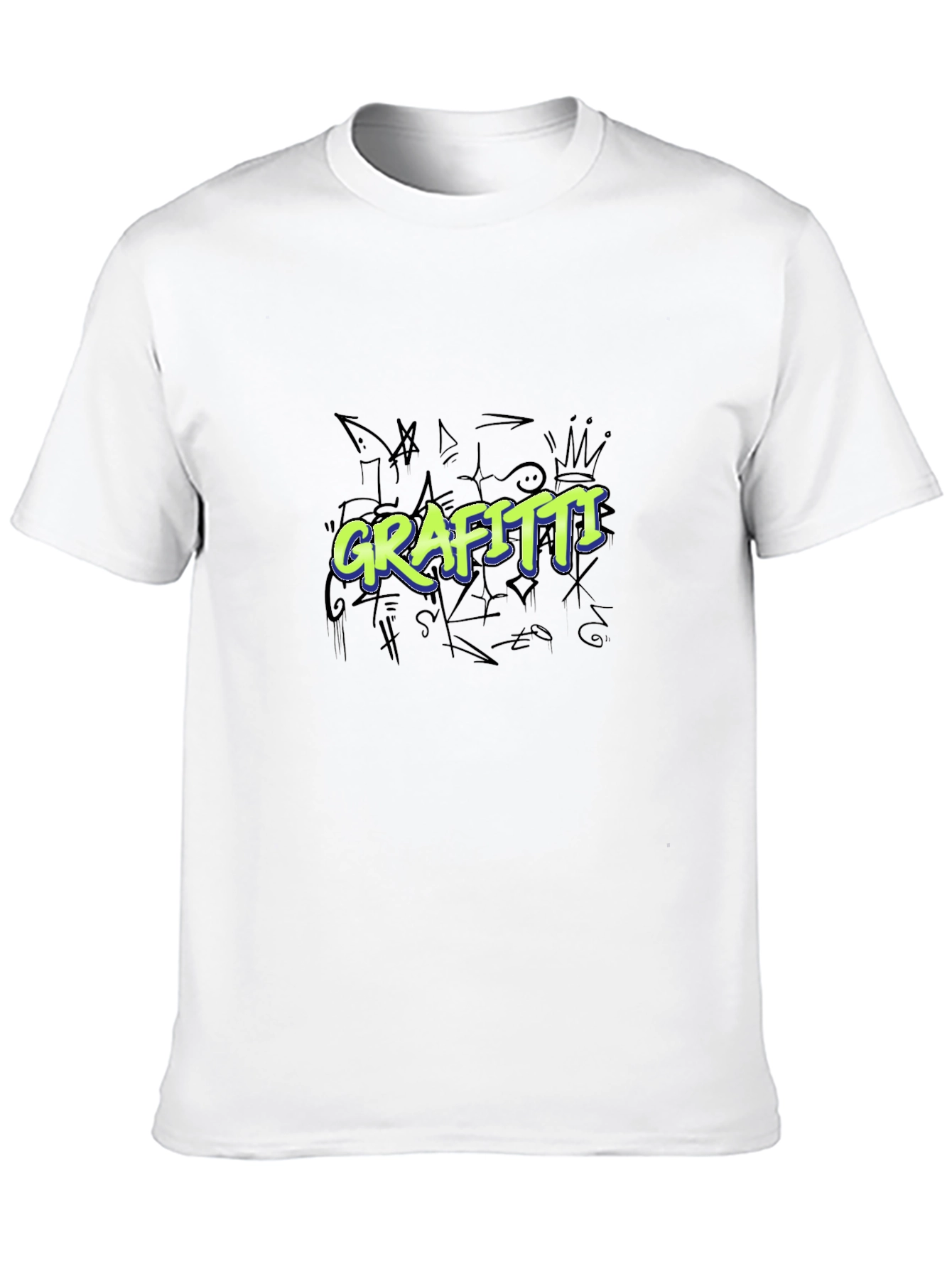 Black Graffiti T-Shirt - Black Crew Neck Tee view 10