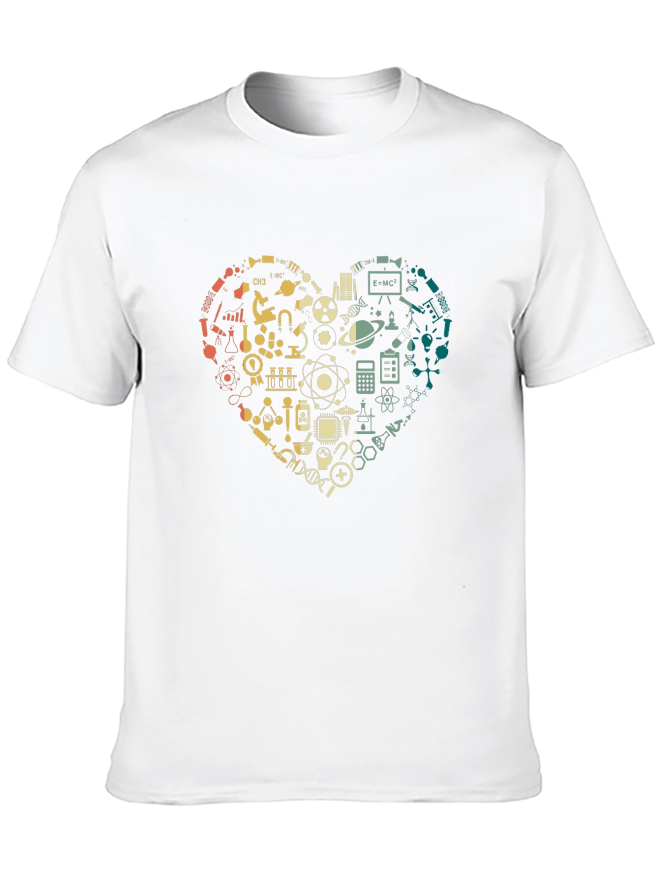 Black Science Lover Heart Graphic T-Shirt view 10
