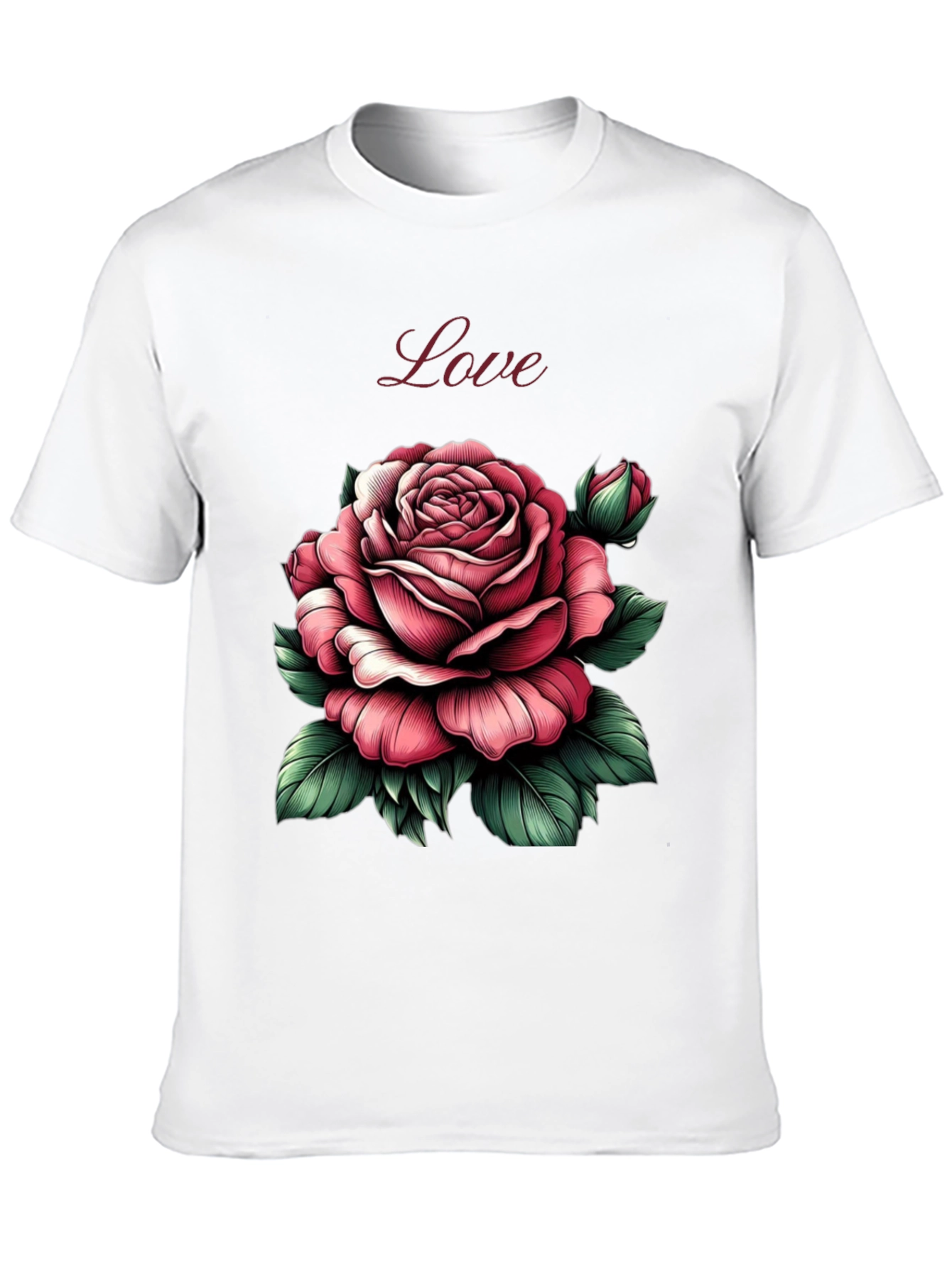 Love Rose Graphic Tee - Soft Cotton Blend - 10