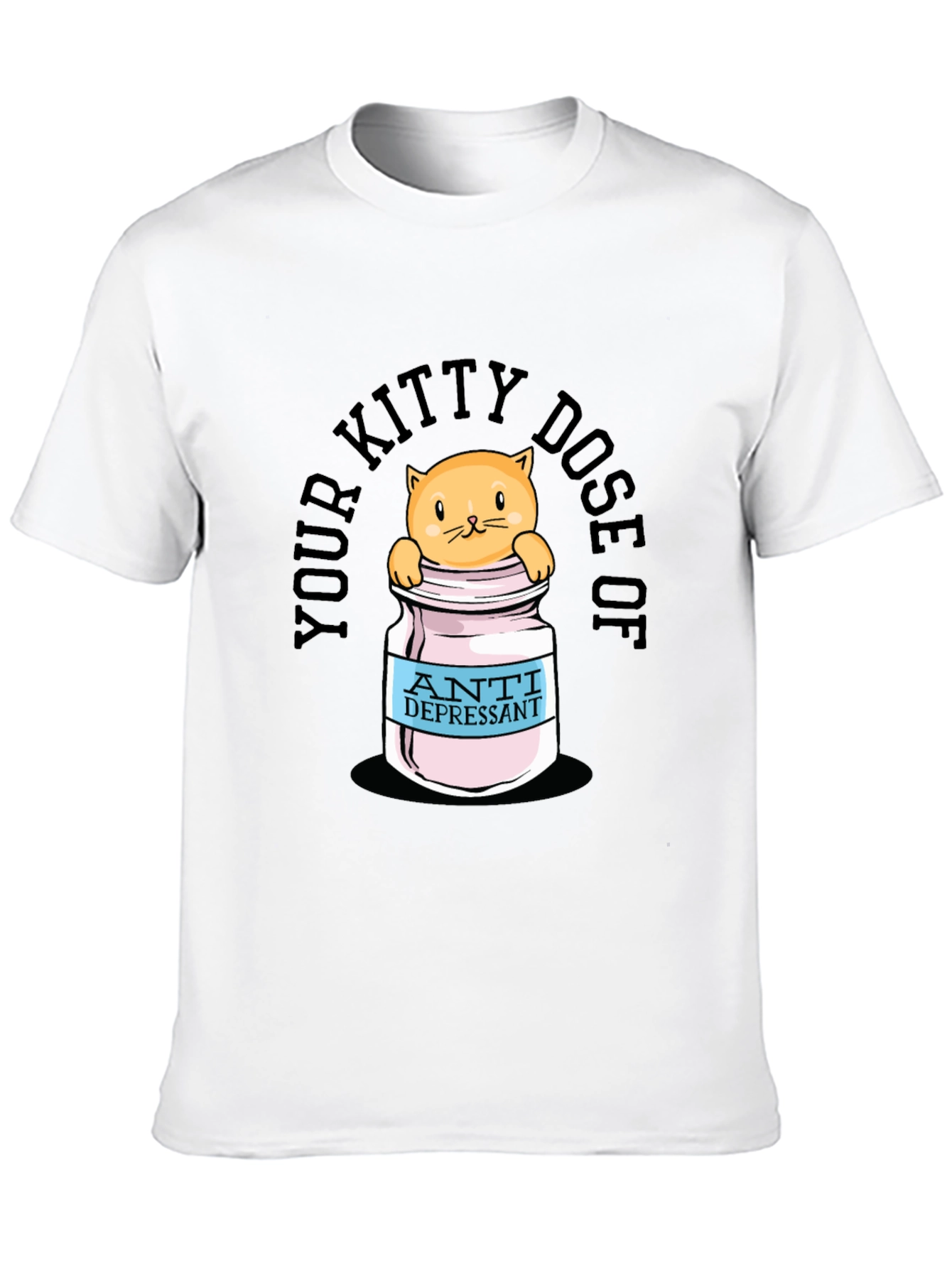 Black Kitty Dose of Antidepressant Funny T-Shirt view 10