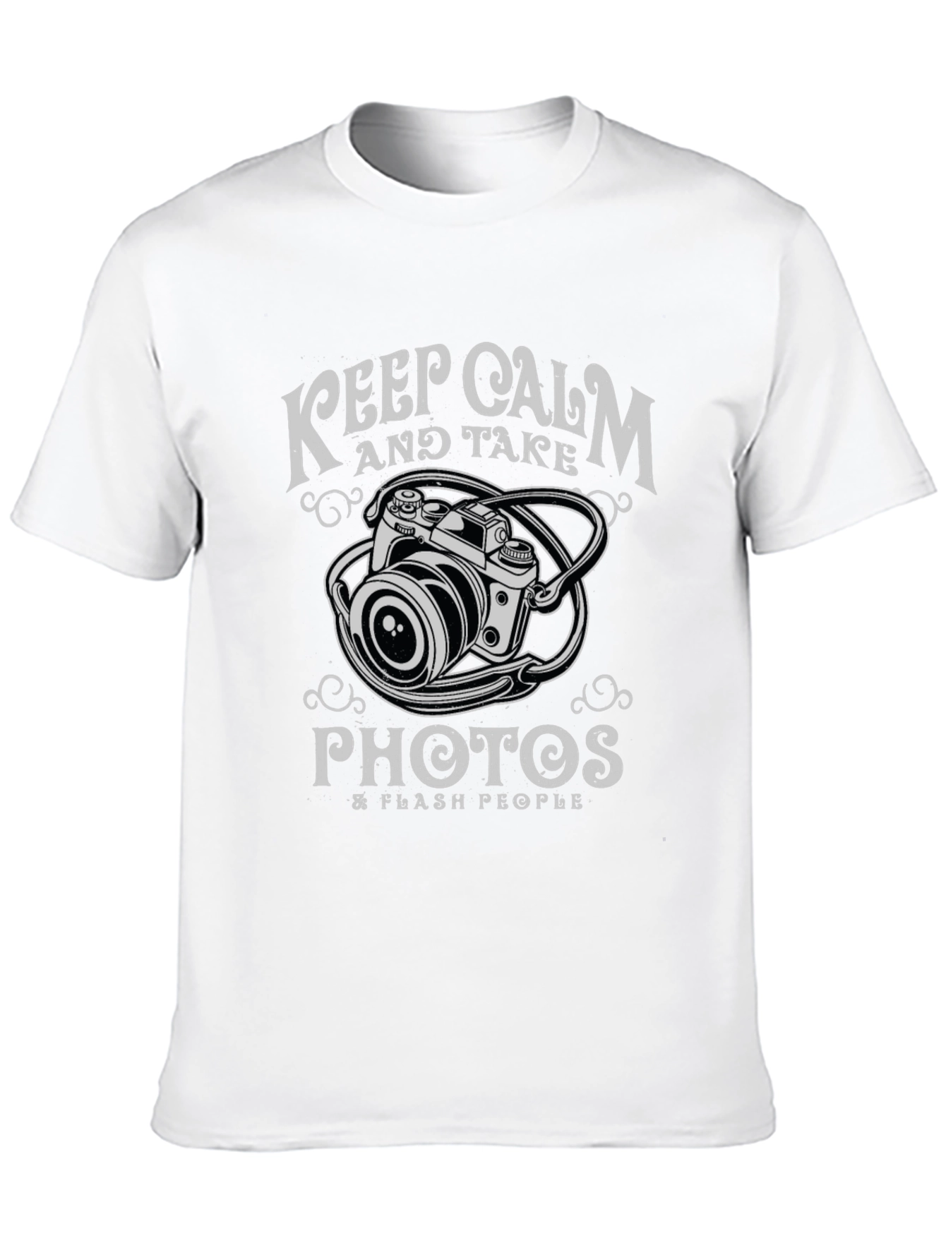 Black Keep Calm & Take Photos Black Graphic T-Shirt view 10