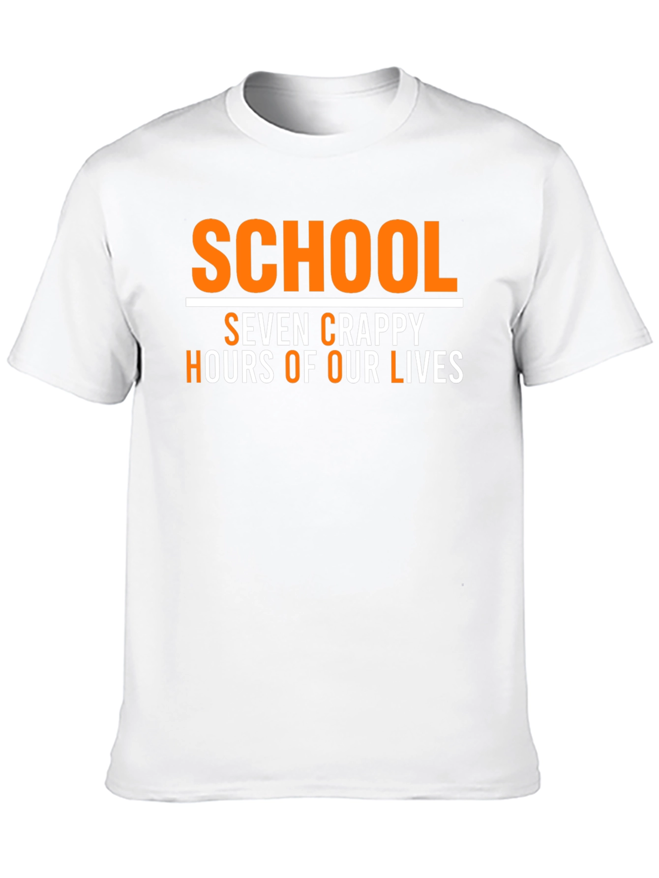 Black School Seven Crappy Hours Funny Graphic Tee view 10