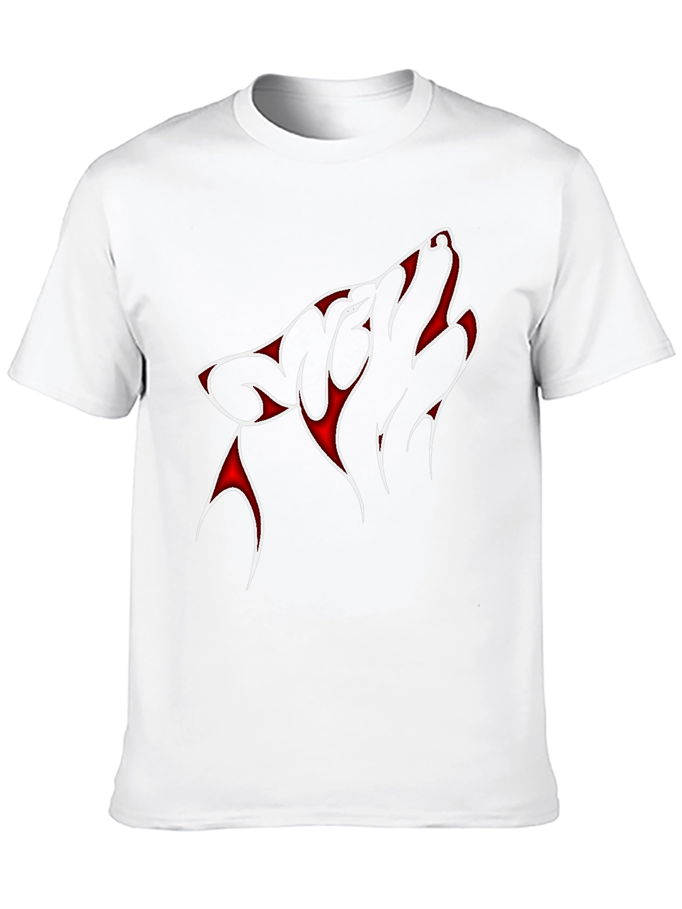 Black Wolf Graphic Tee - Men's Black T-Shirt with Red Design view 10