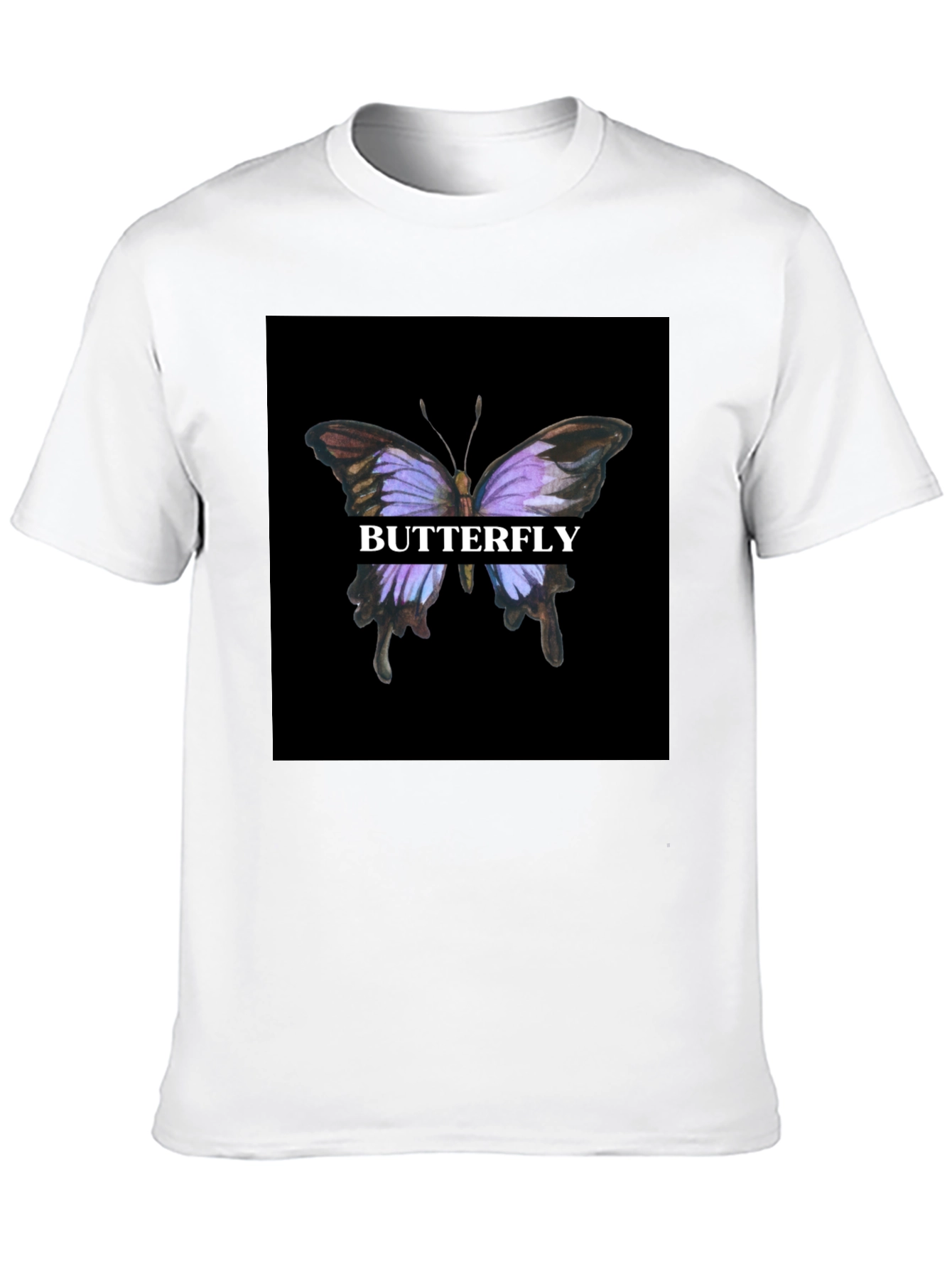 Black Butterfly Graphic Print Black T-Shirt view 10