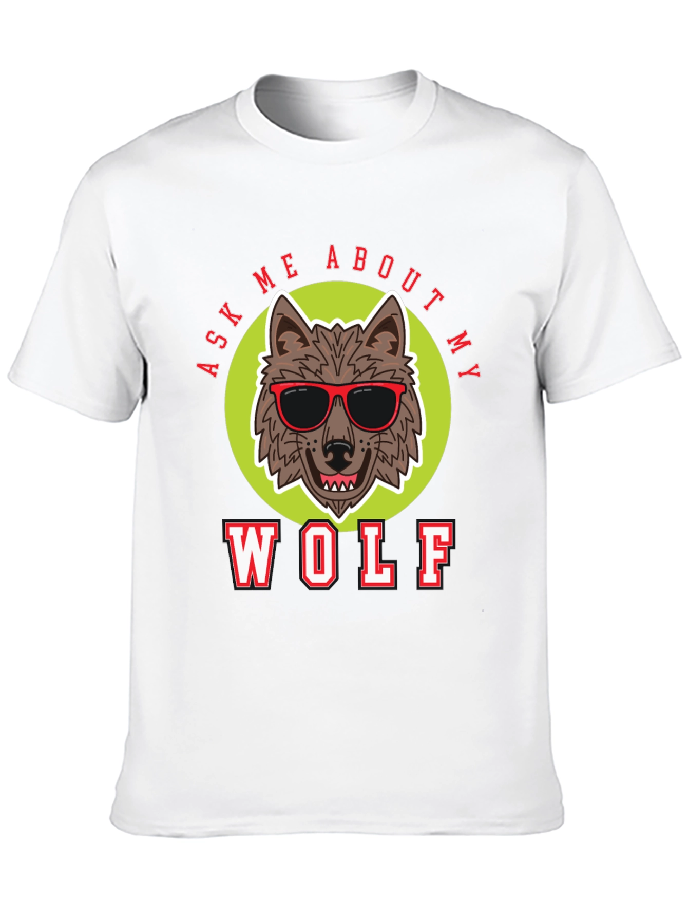 Black Ask Me About My Wolf T-Shirt view 10