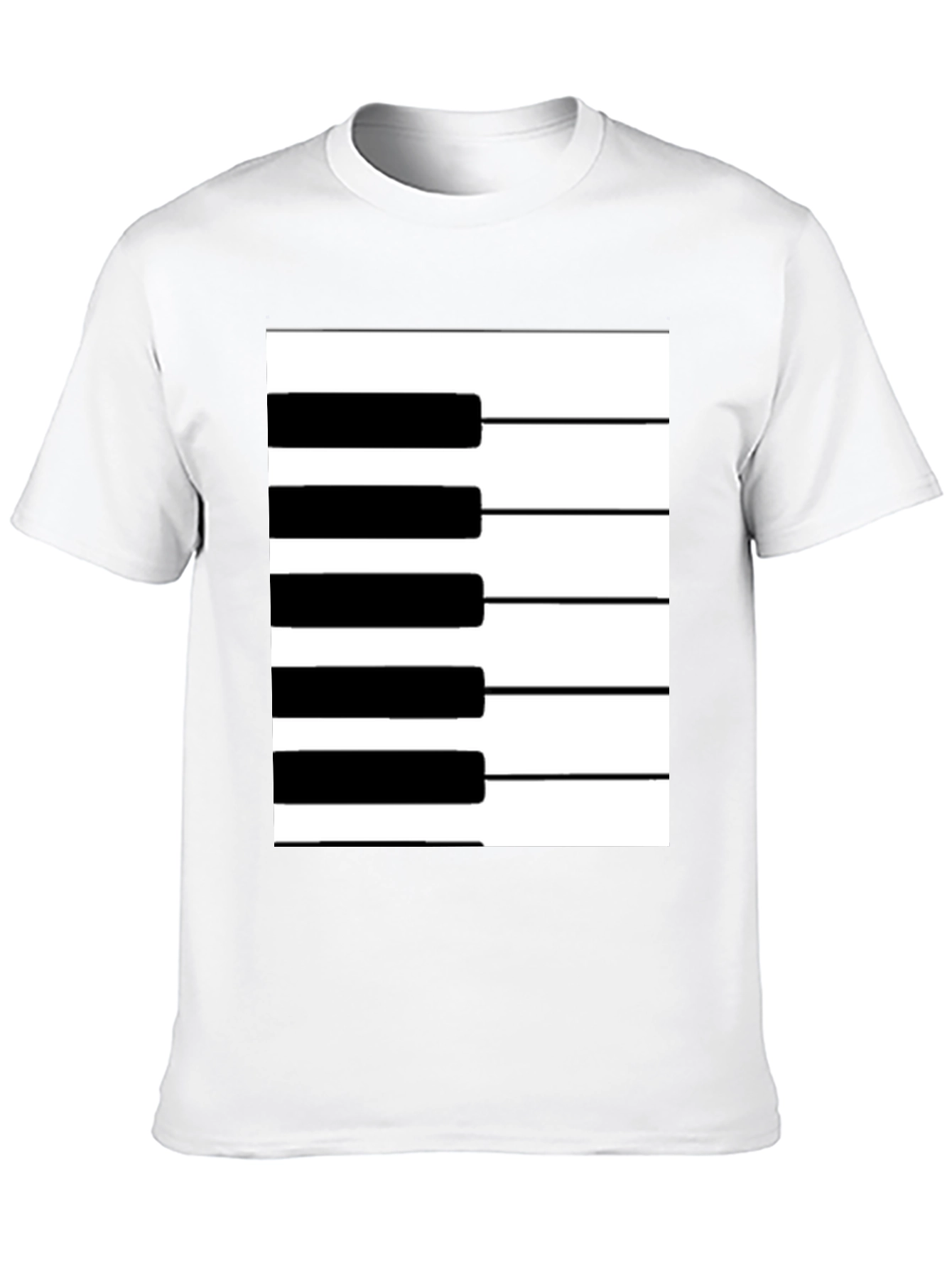 Black Piano Keys Graphic Tee - Black Cotton T-Shirt view 10