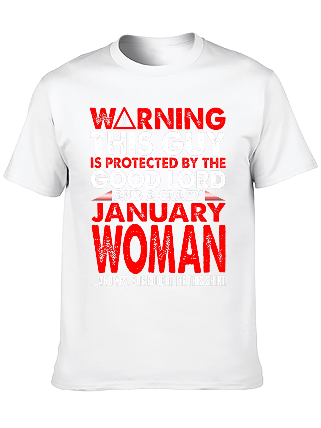Black Warning! Protected by January Woman T-Shirt view 10