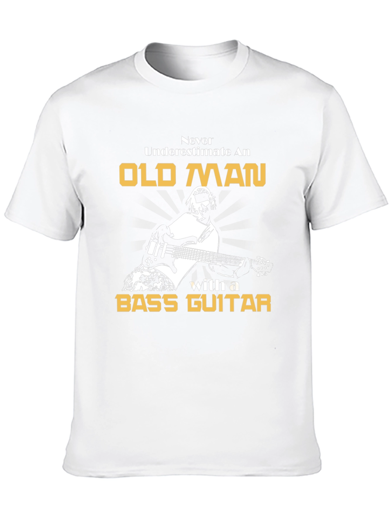 Black Old Man Bass Guitar Graphic T-Shirt view 10