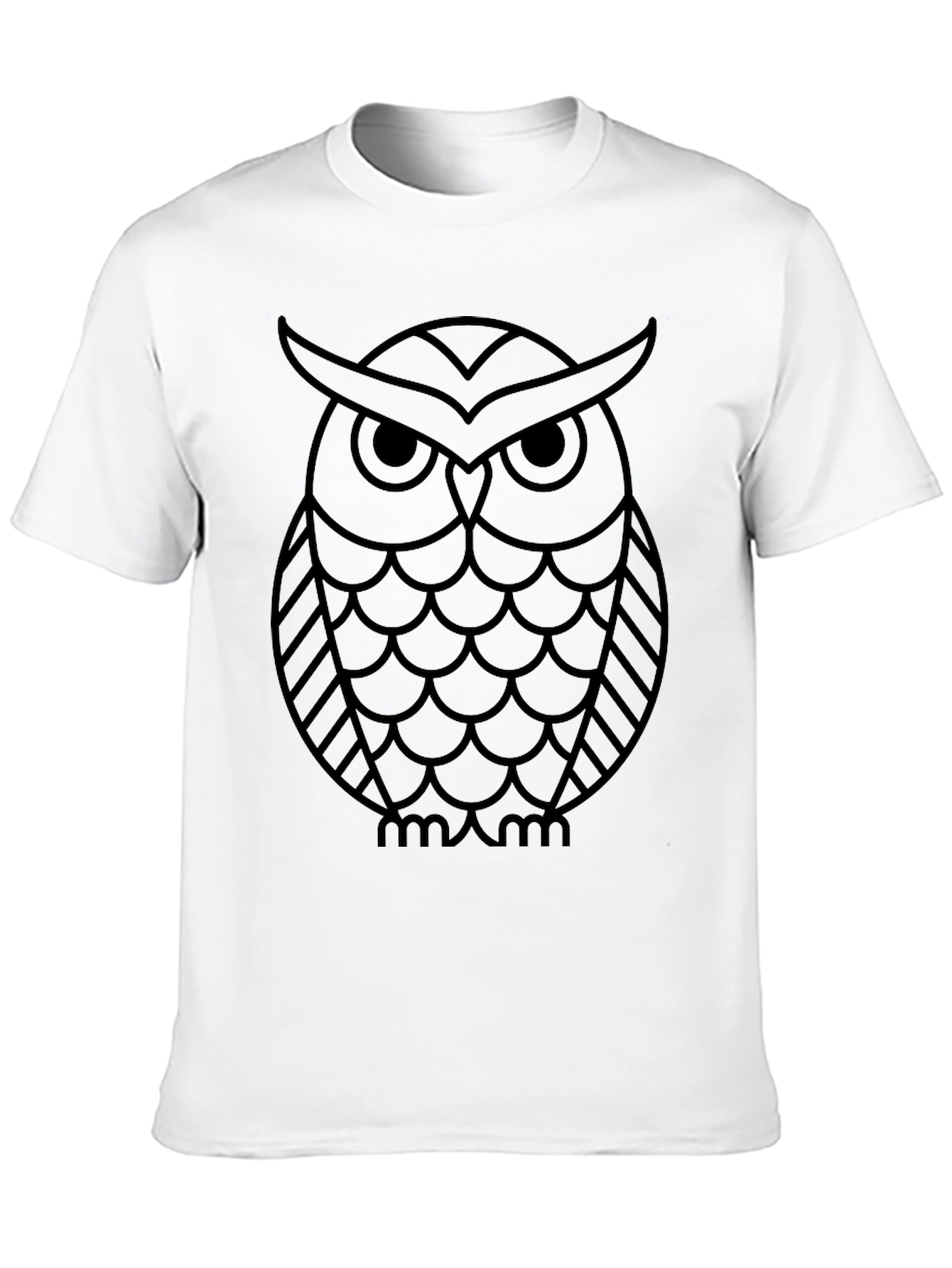 Black Owl Graphic Tee - Black Cotton Blend T-Shirt view 10