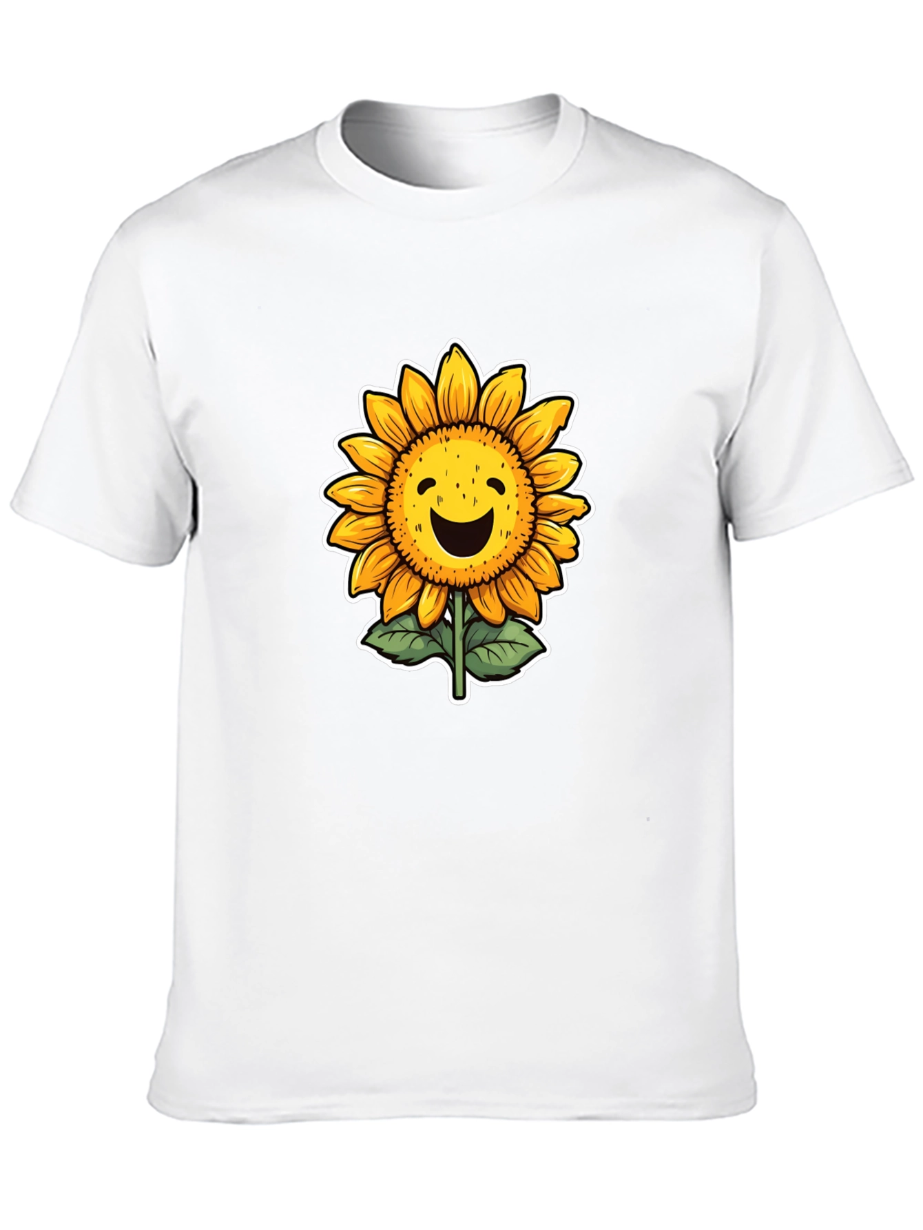 Black Smiling Sunflower Graphic Tee - Unisex view 10