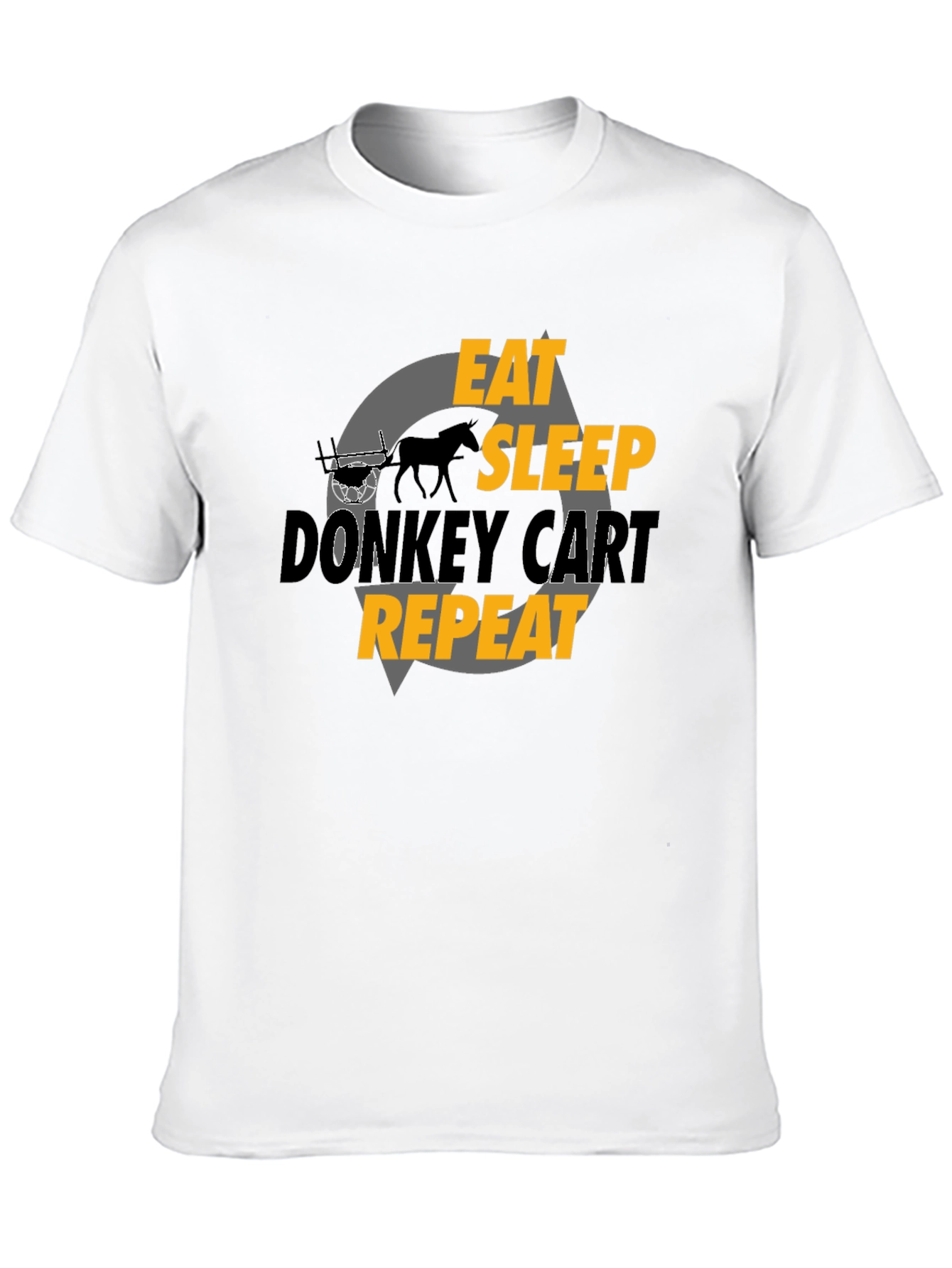 Black Eat Sleep Donkey Cart Repeat - Graphic T-Shirt view 10