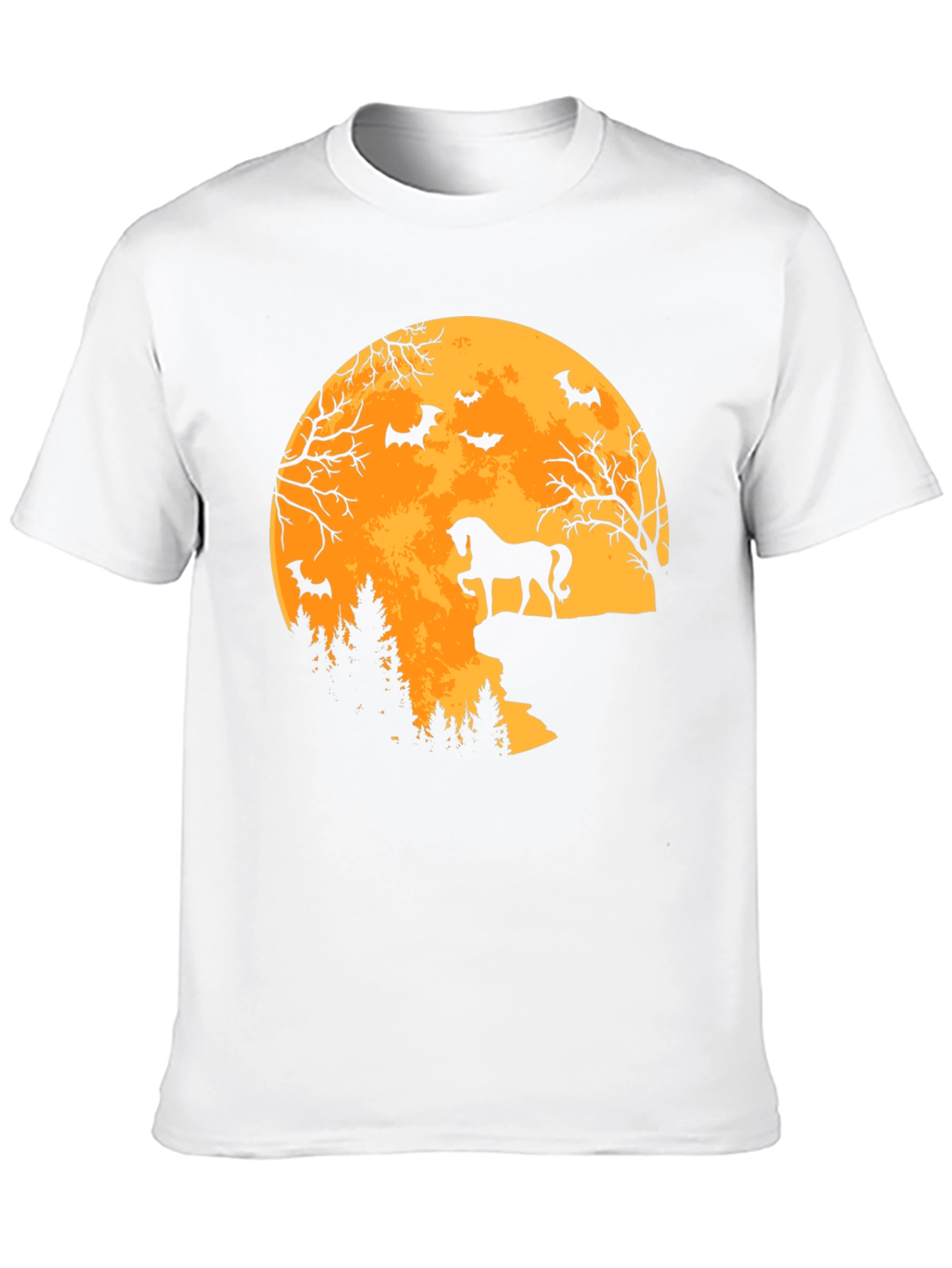 Black Halloween Horse Moon T-Shirt view 10