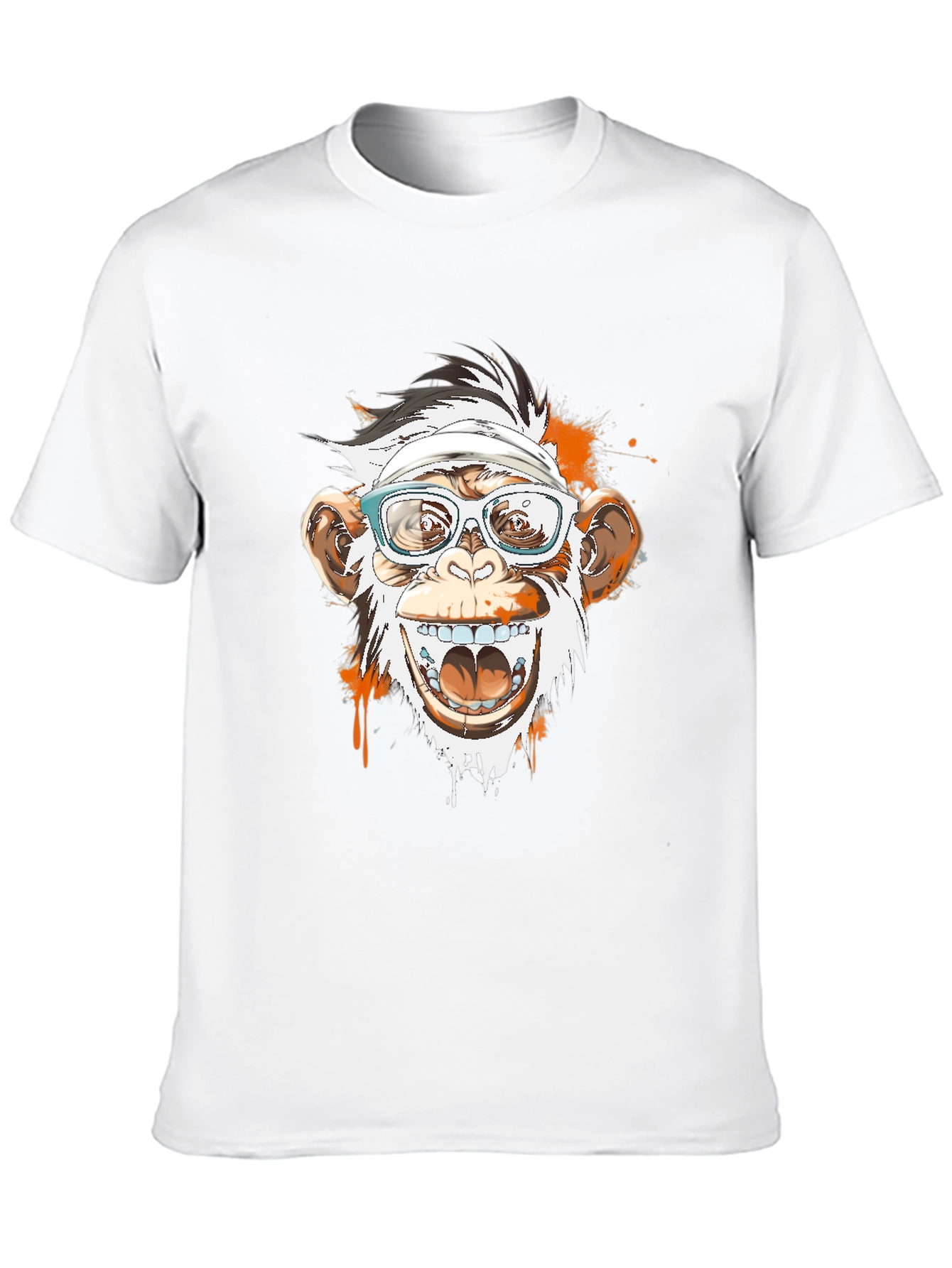 Black Monkey with Glasses Graphic T-Shirt view 10