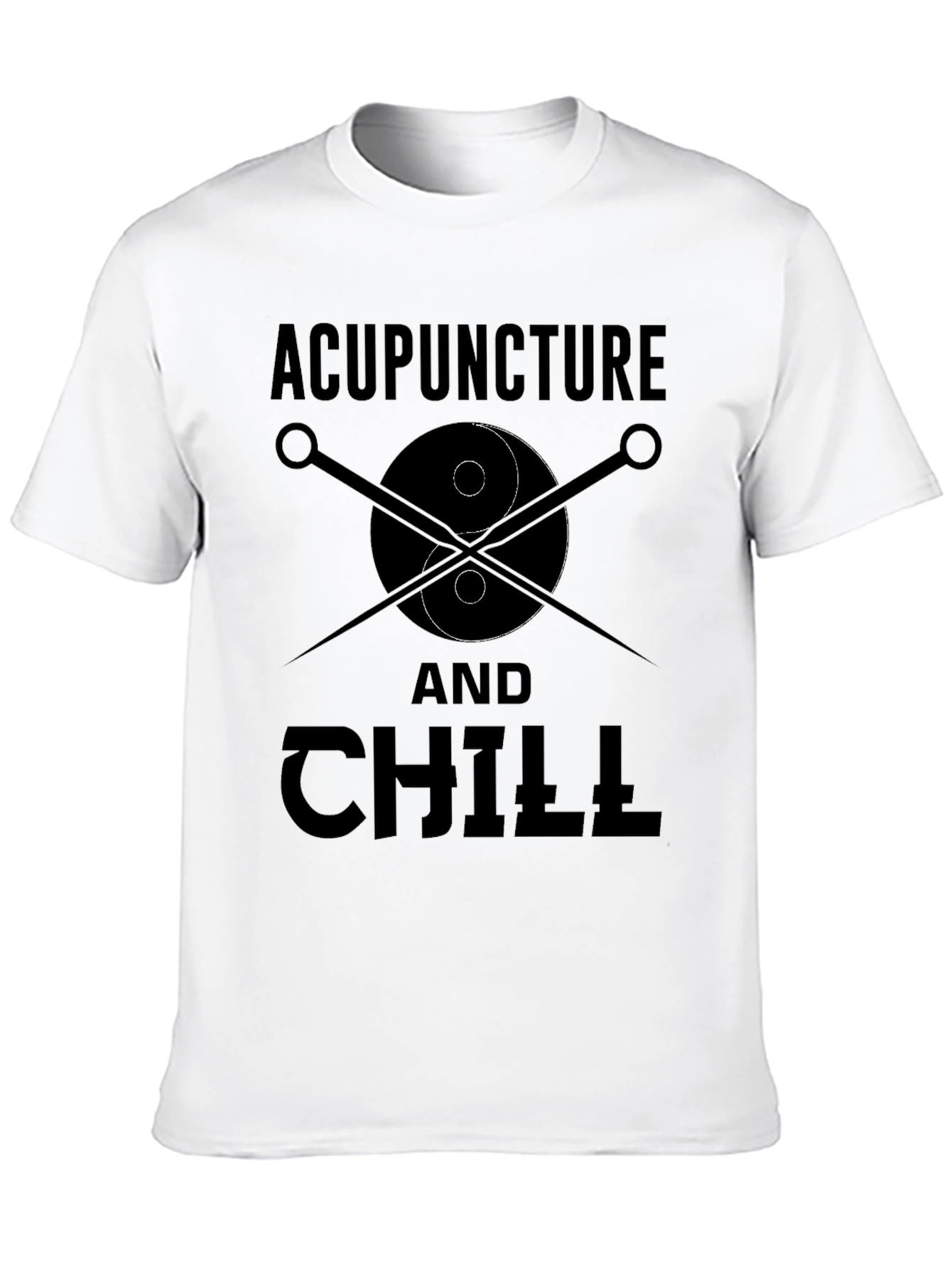 Black Acupuncture and Chill Black Graphic Tee view 10
