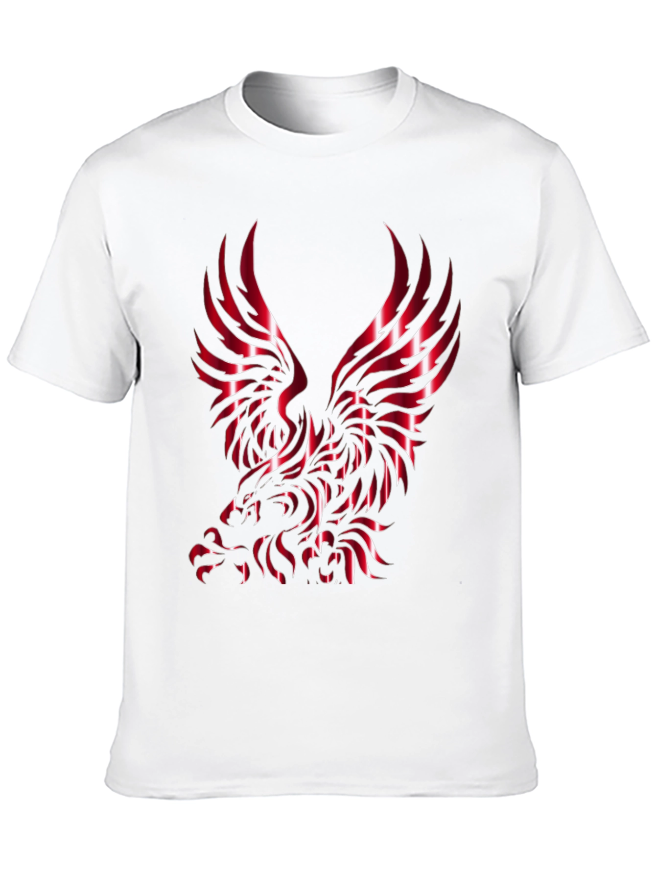 Men's Black T-Shirt with Eagle Design - 10