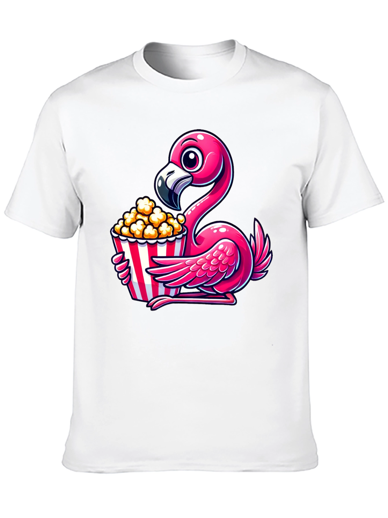 Black Flamingo Popcorn Graphic T-Shirt view 10