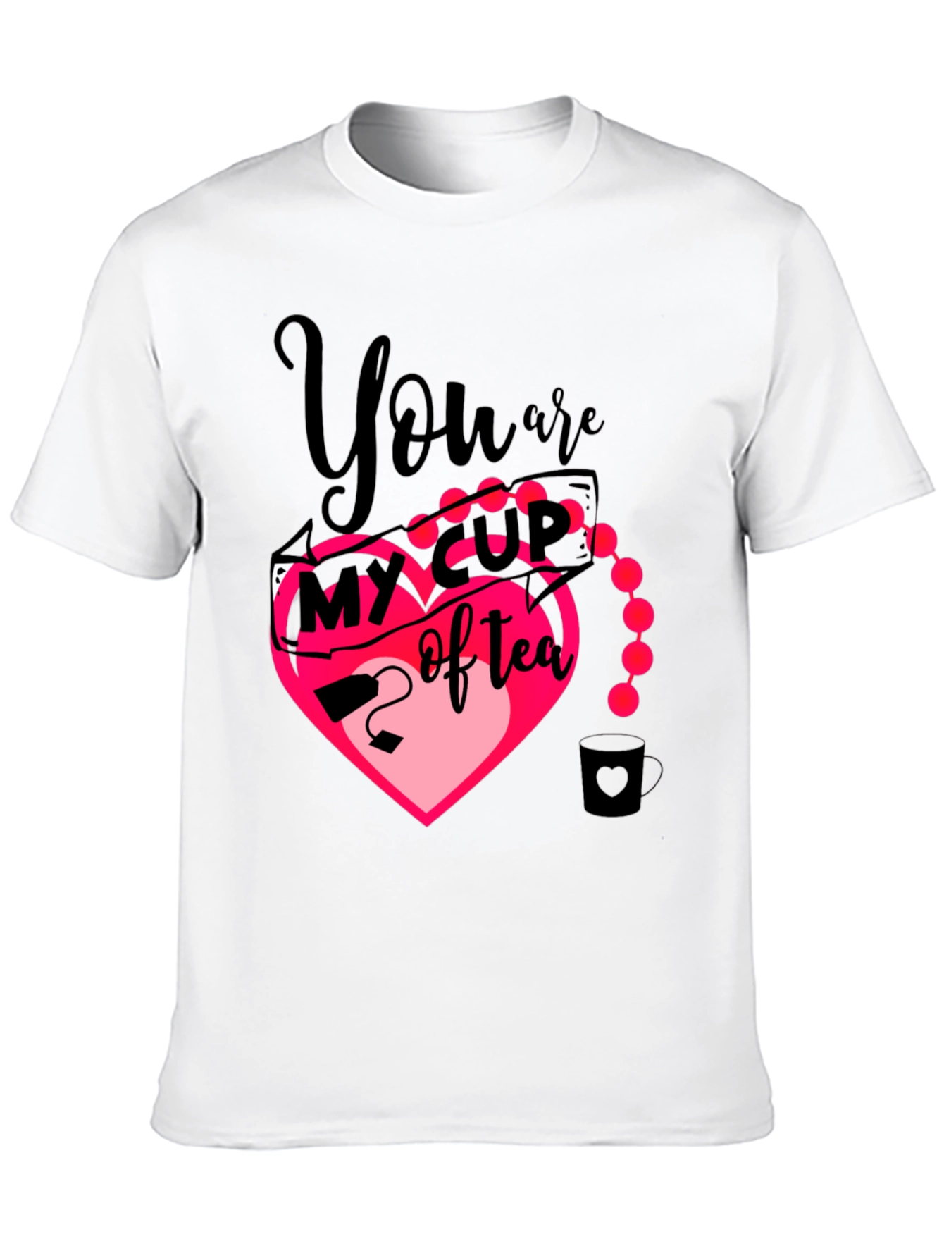 Black My Cup of Tea Heart Graphic T-Shirt view 10