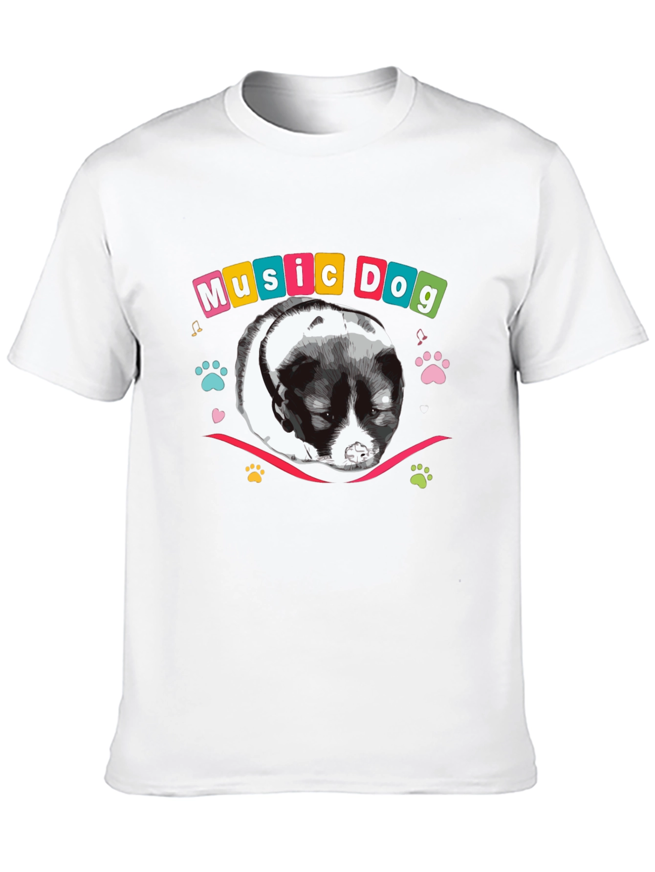 Black Music Dog Graphic Tee - Men's Black T-Shirt view 10