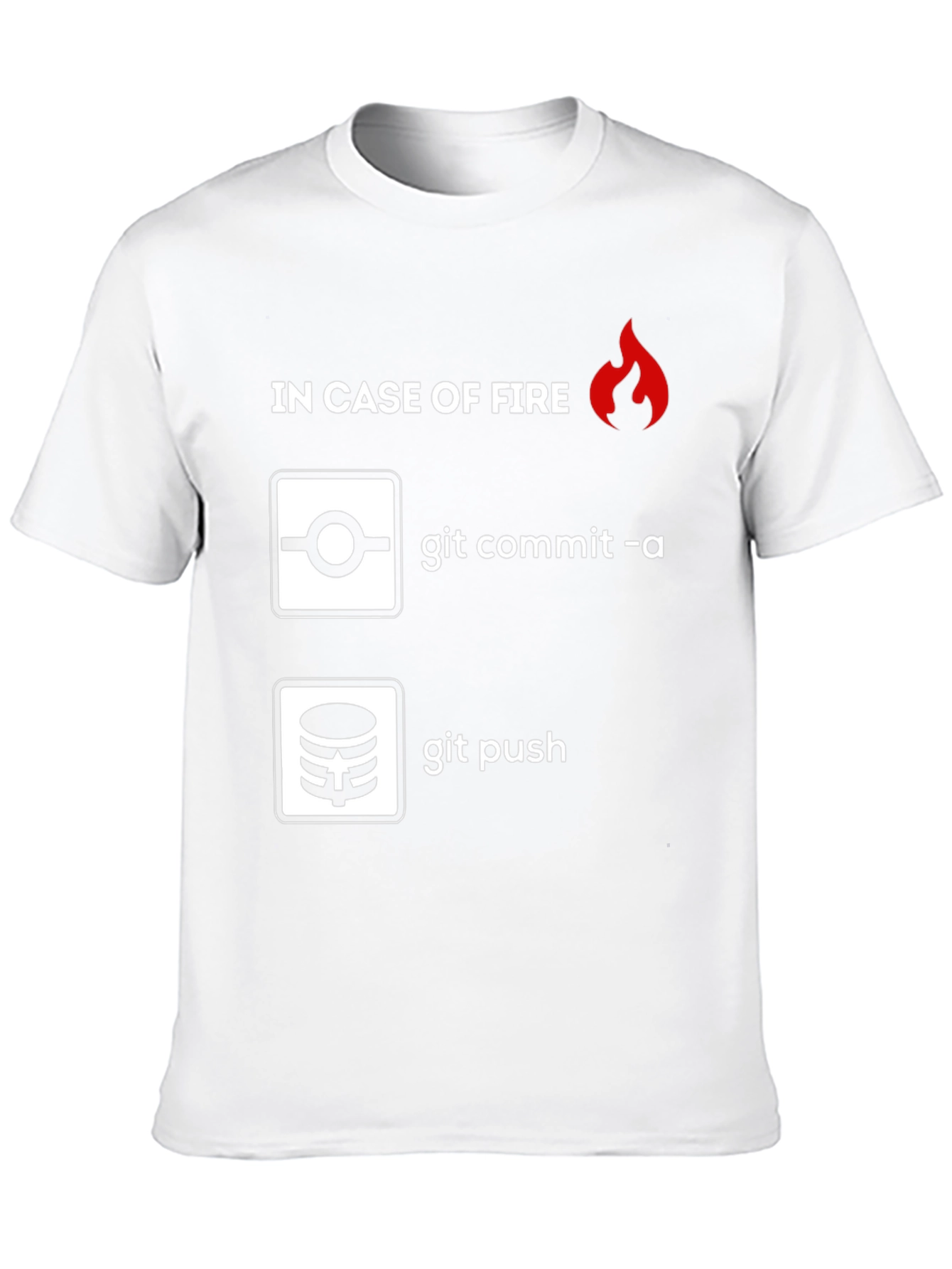 Black Funny Programmer T-Shirt: In Case of Fire Git Commit & Push view 10
