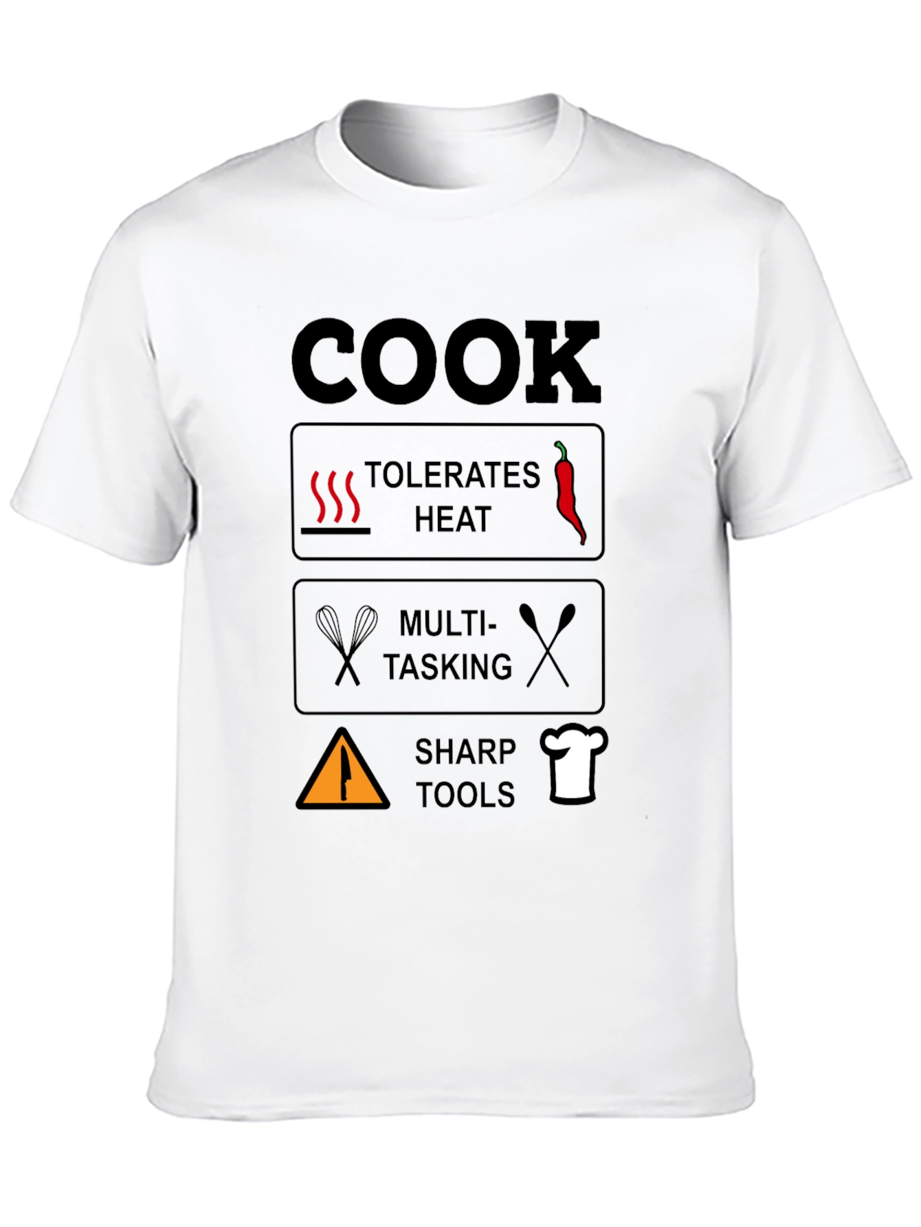 Black Cook T-Shirt: Tolerates Heat, Multi-Tasking, Sharp Tools view 10