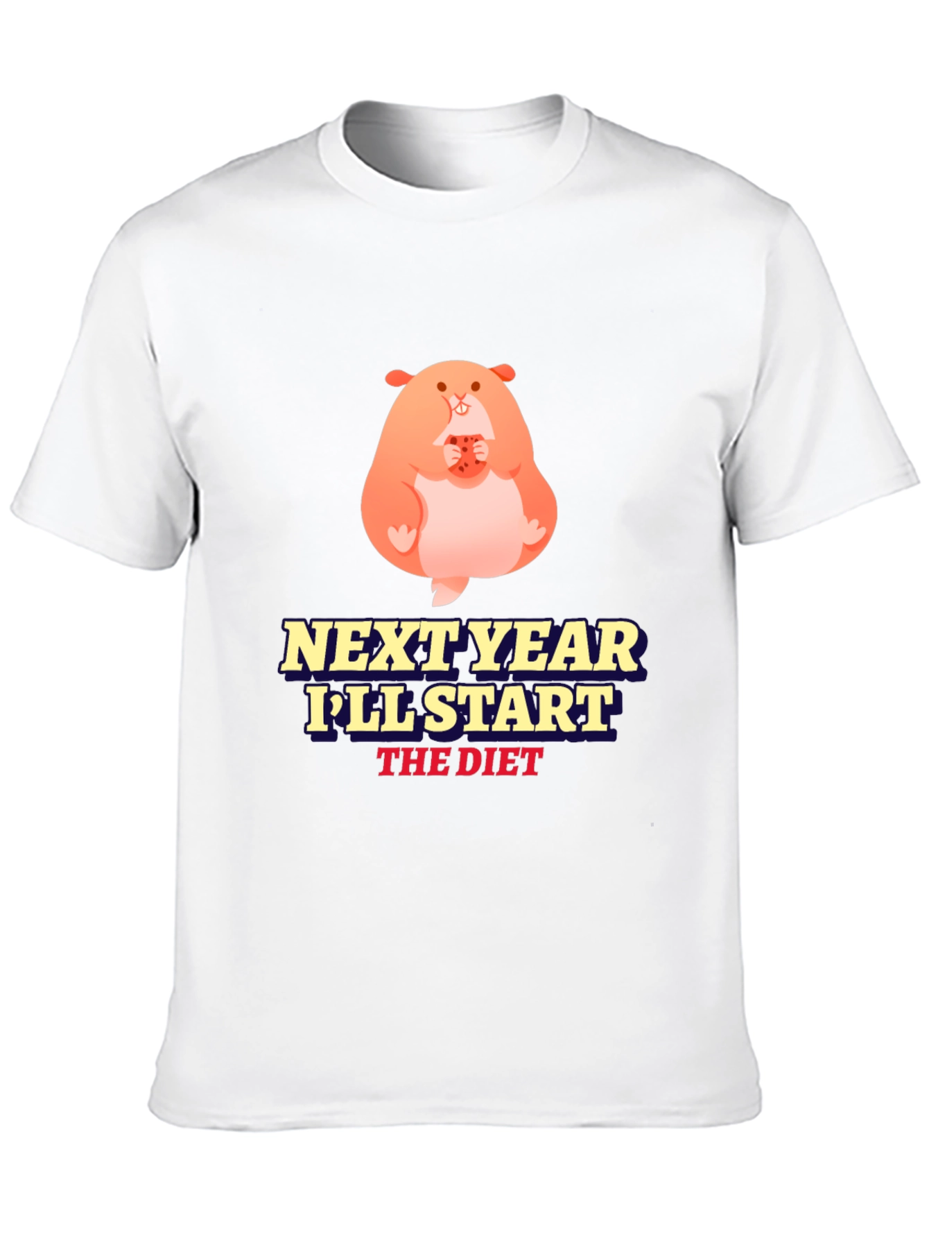 Black Funny Hamster Diet T-Shirt - Unisex view 10