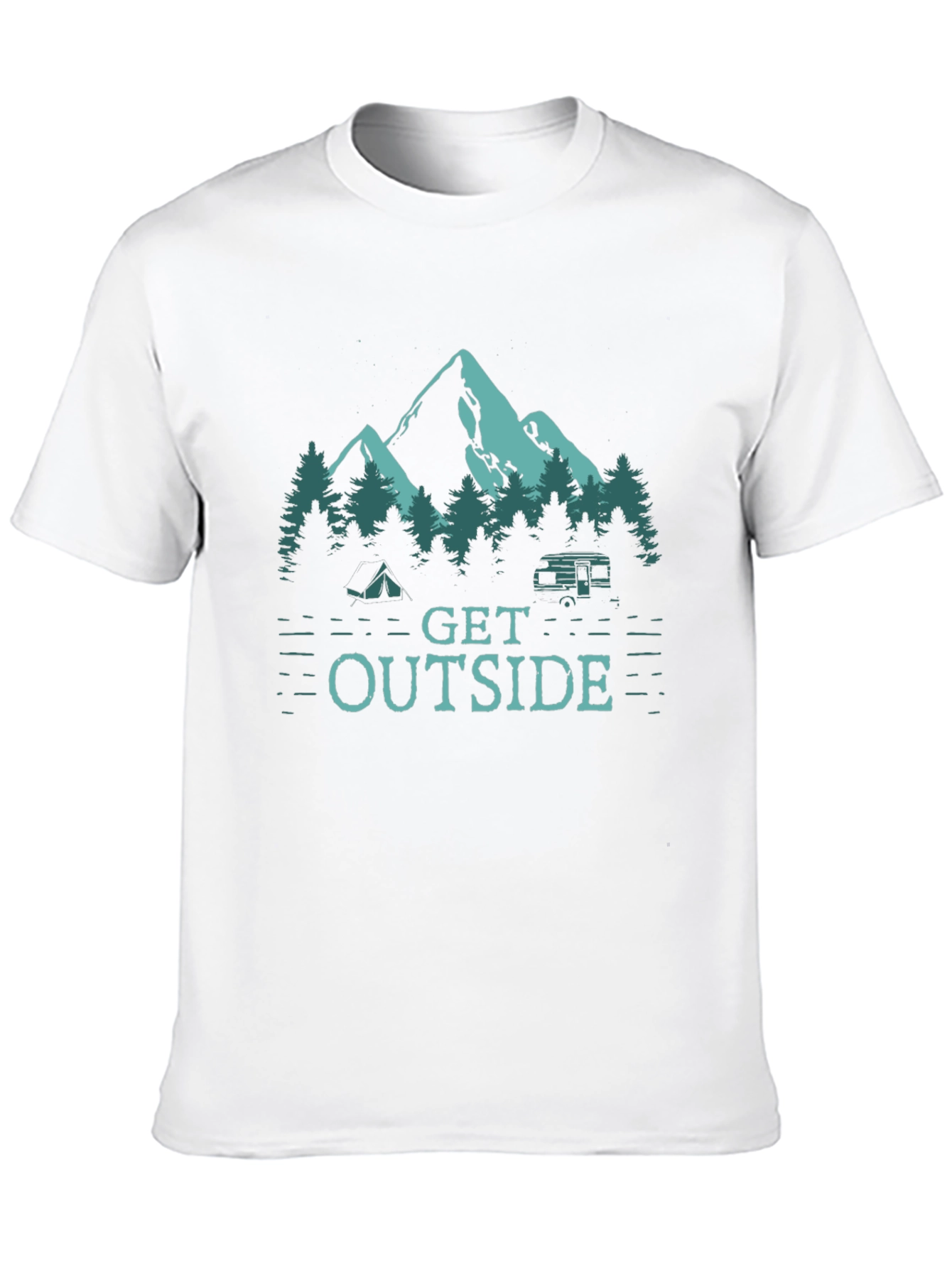 Black Get Outside Camping T-Shirt - Nature Graphic Tee view 10
