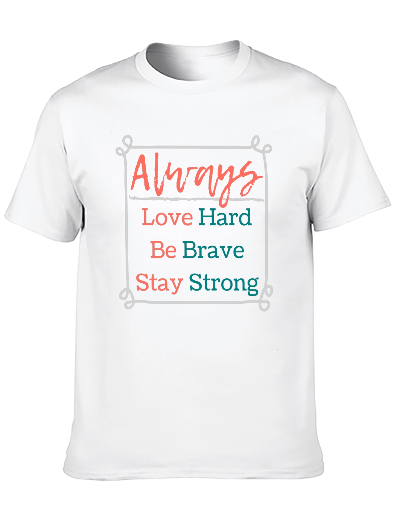 Black Always Love Hard Graphic Tee - Inspirational T-Shirt view 10