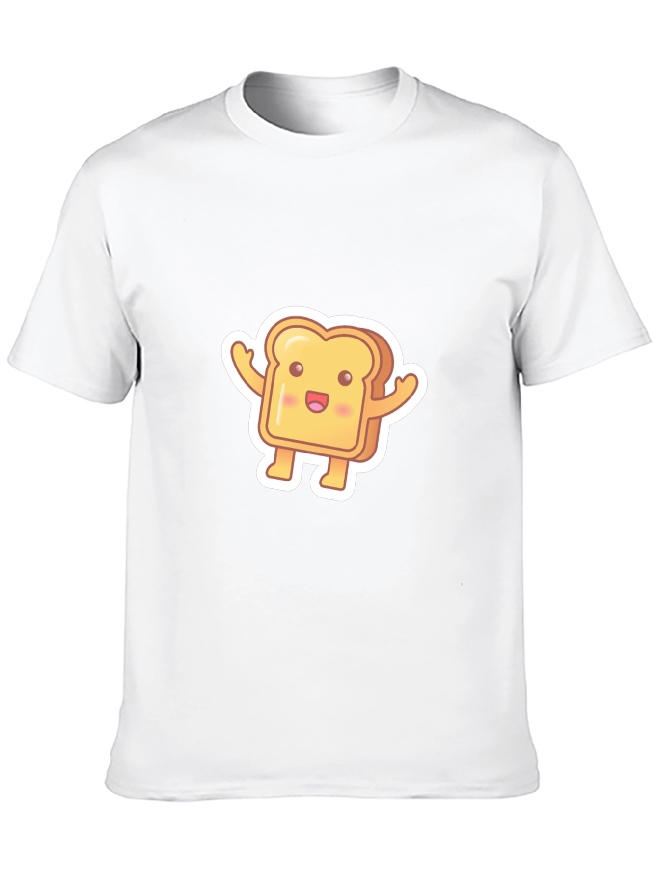 Black Cute Toast Cartoon Black T-Shirt view 10