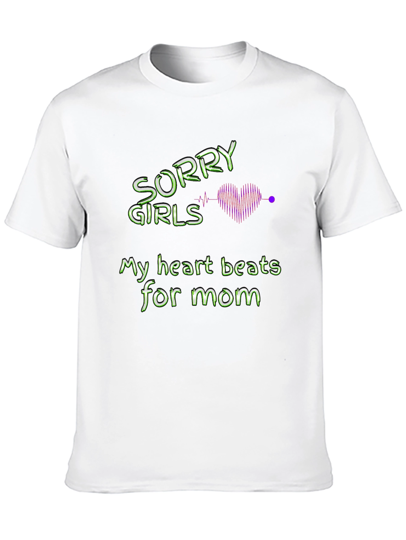 Black Sorry Girls My Heart Beats For Mom T-Shirt view 10