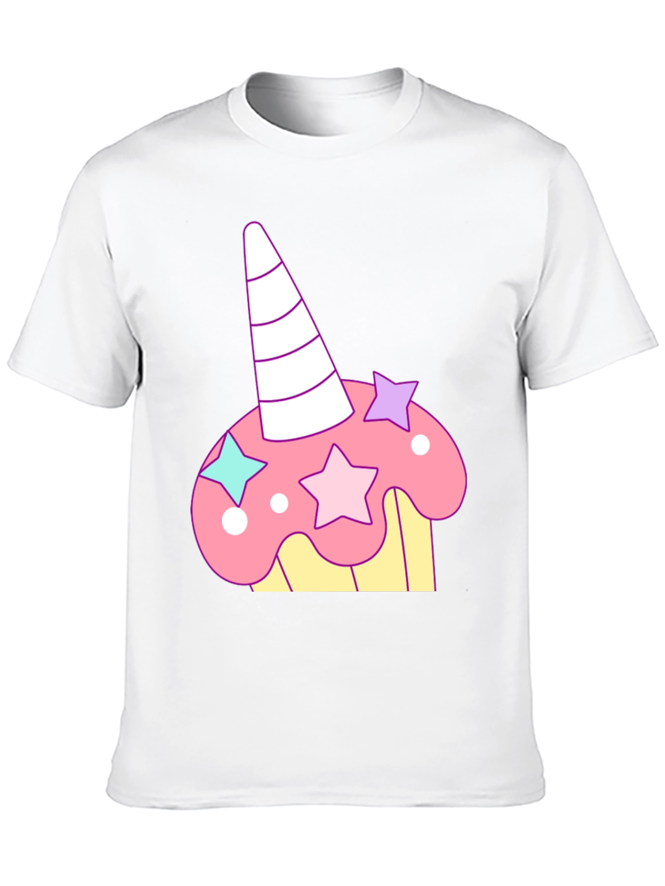 Black Unicorn Cupcake Graphic Tee - Whimsical Black T-Shirt view 10