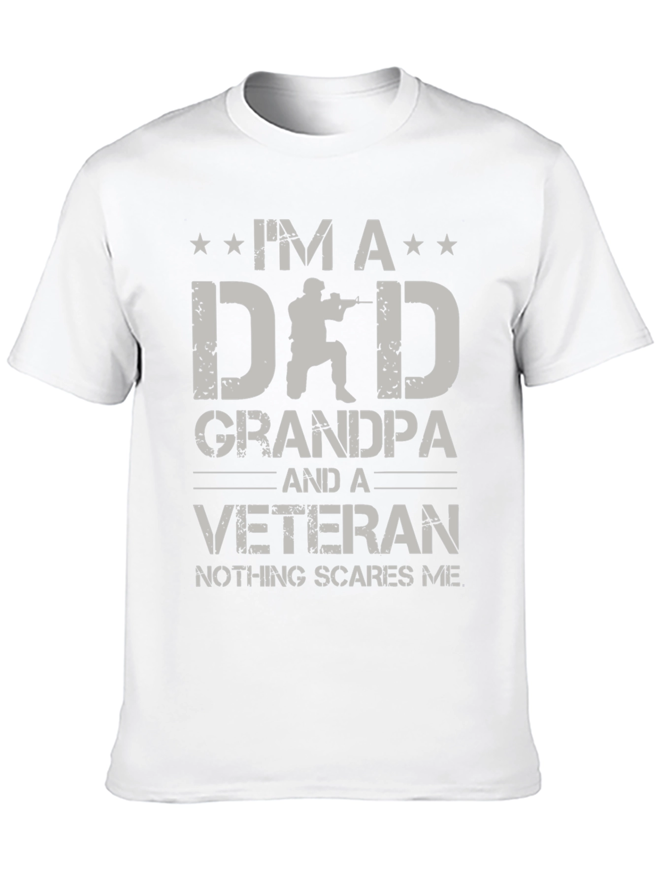 Black I'm a Dad Grandpa Veteran T-Shirt view 10