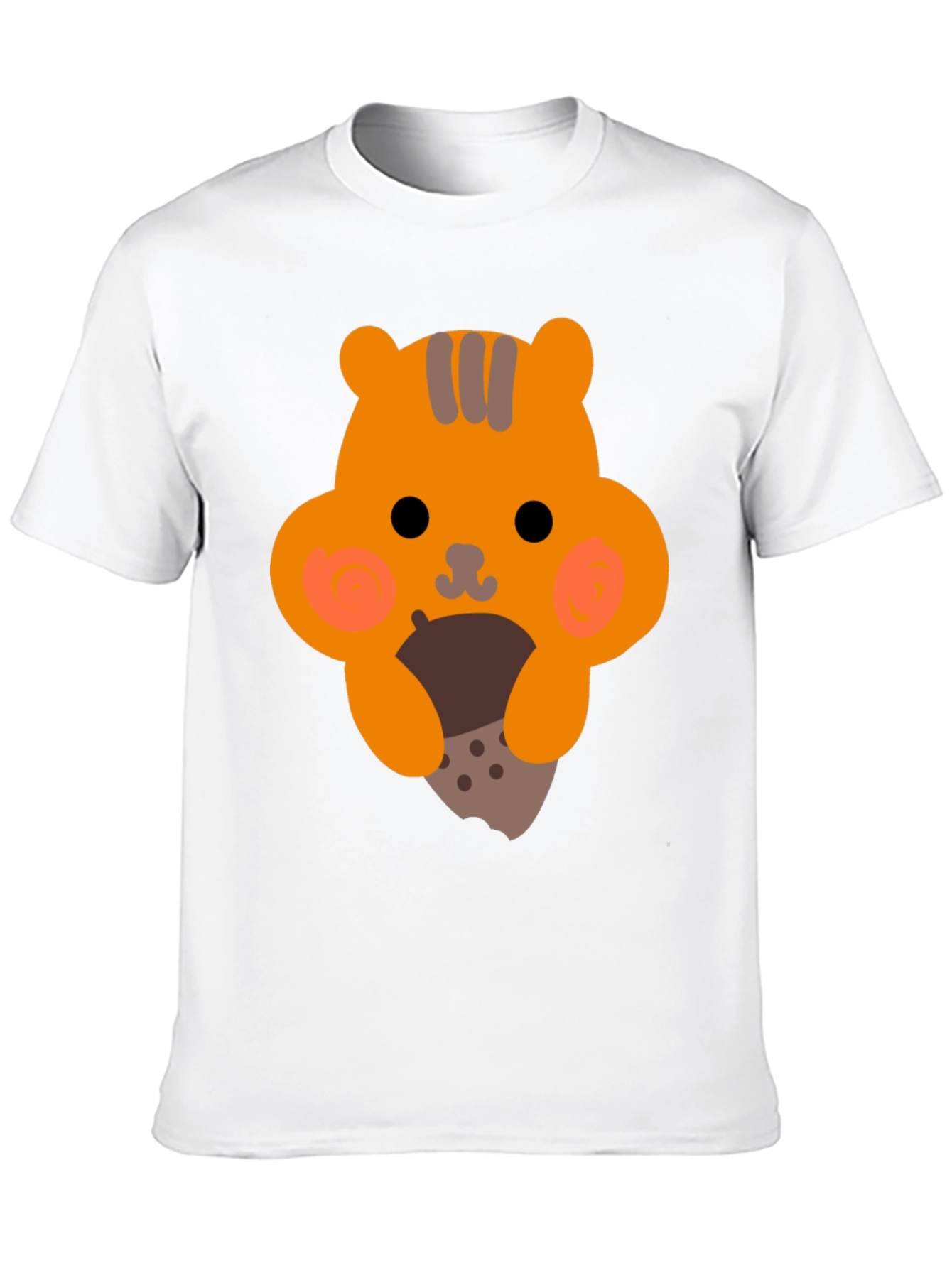 Black Cute Cartoon Squirrel Eating Nut Graphic T-Shirt view 10