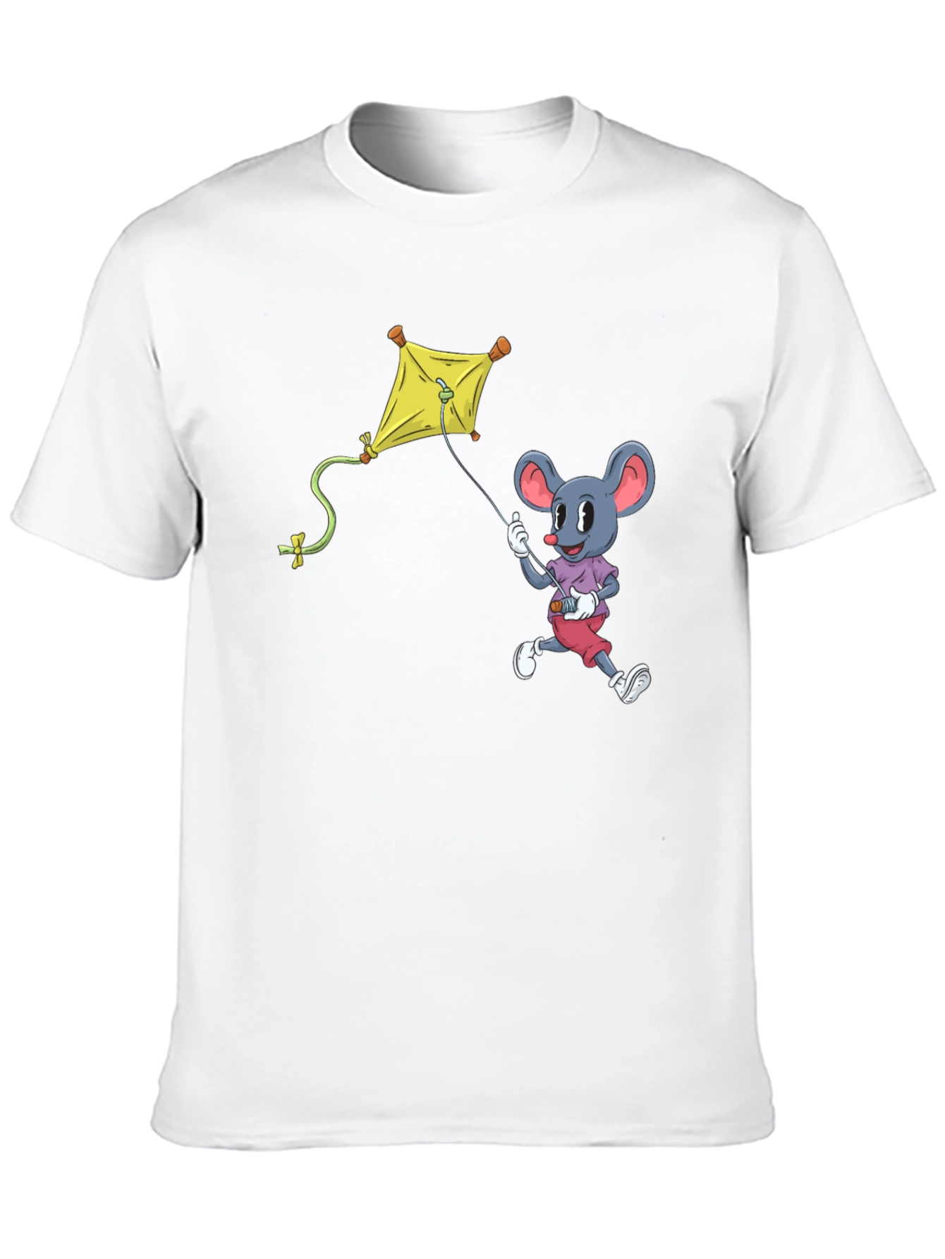 Black Mouse Kite T-Shirt - Cartoon Graphic Tee view 10